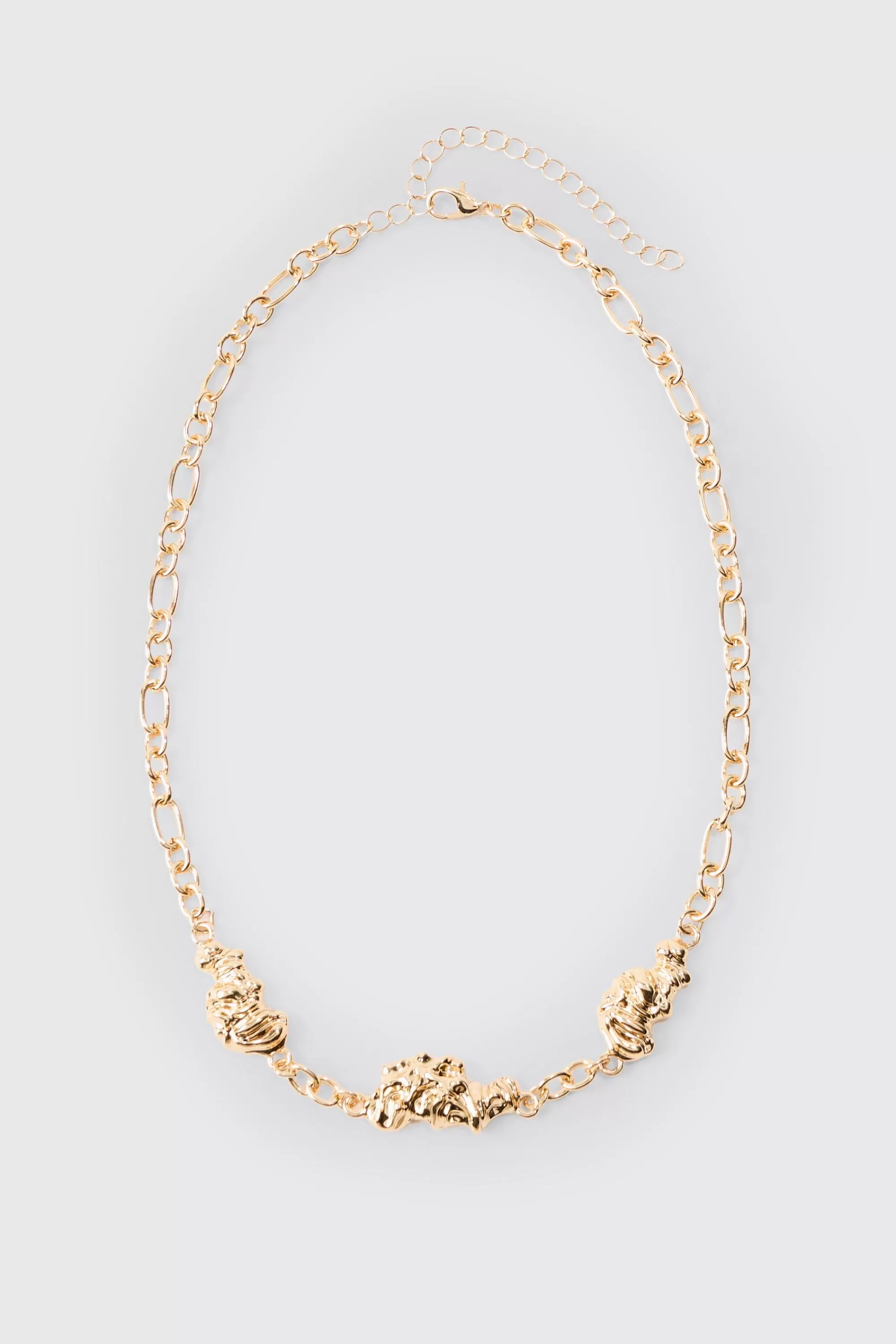 boohooMAN Melted Chain Detial Necklace In | UK