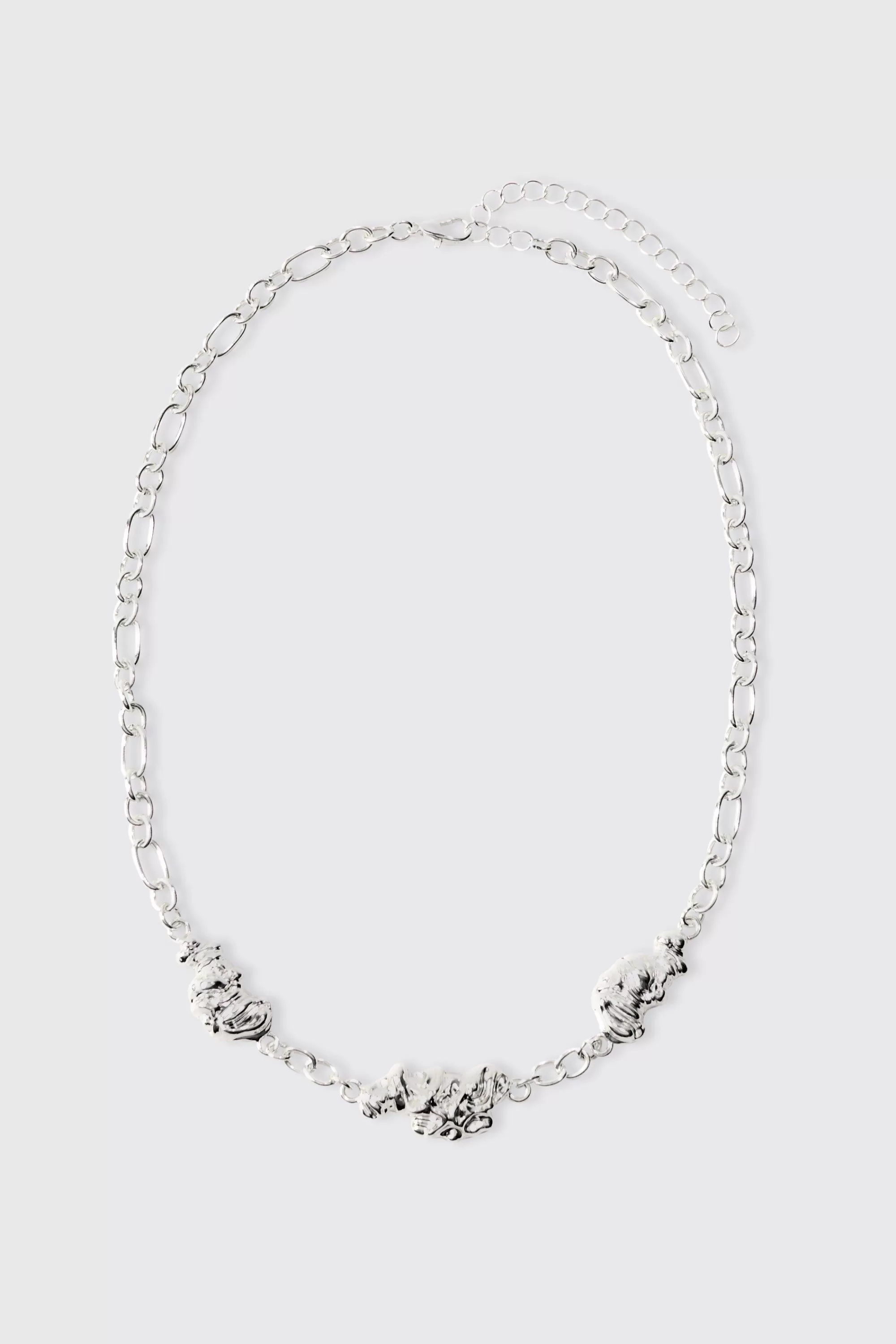 boohooMAN Melted Chain Detial Necklace In | UK