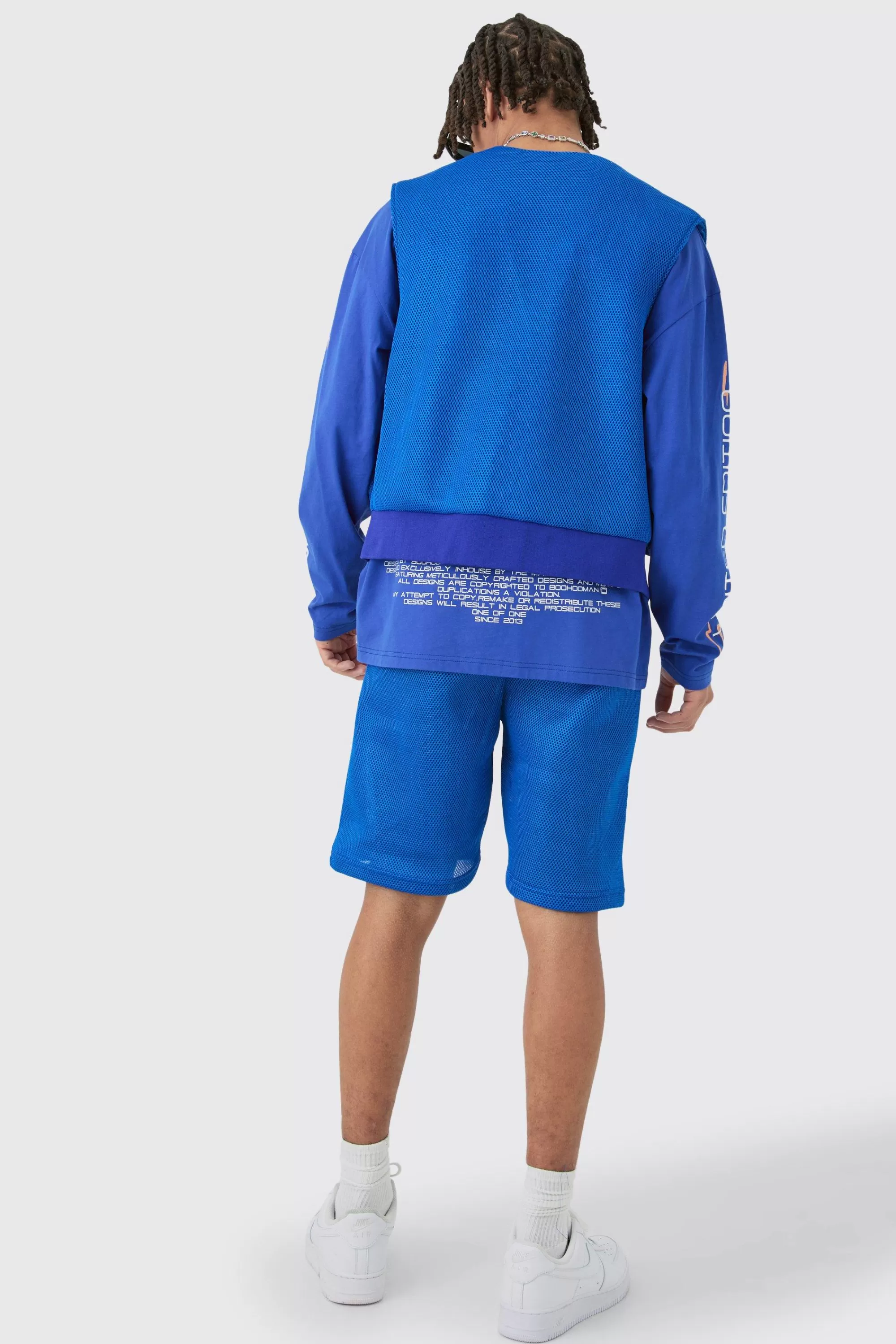 boohooMAN Mesh Vest & Short Set | UK