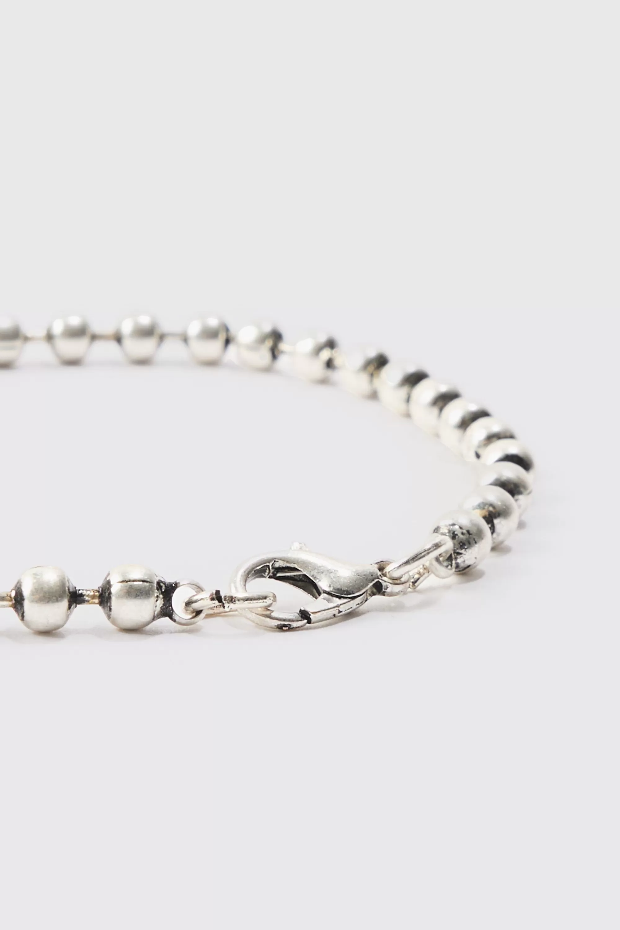 boohooMAN Metal Bead Necklace & Bracelet 2 Pack In | UK