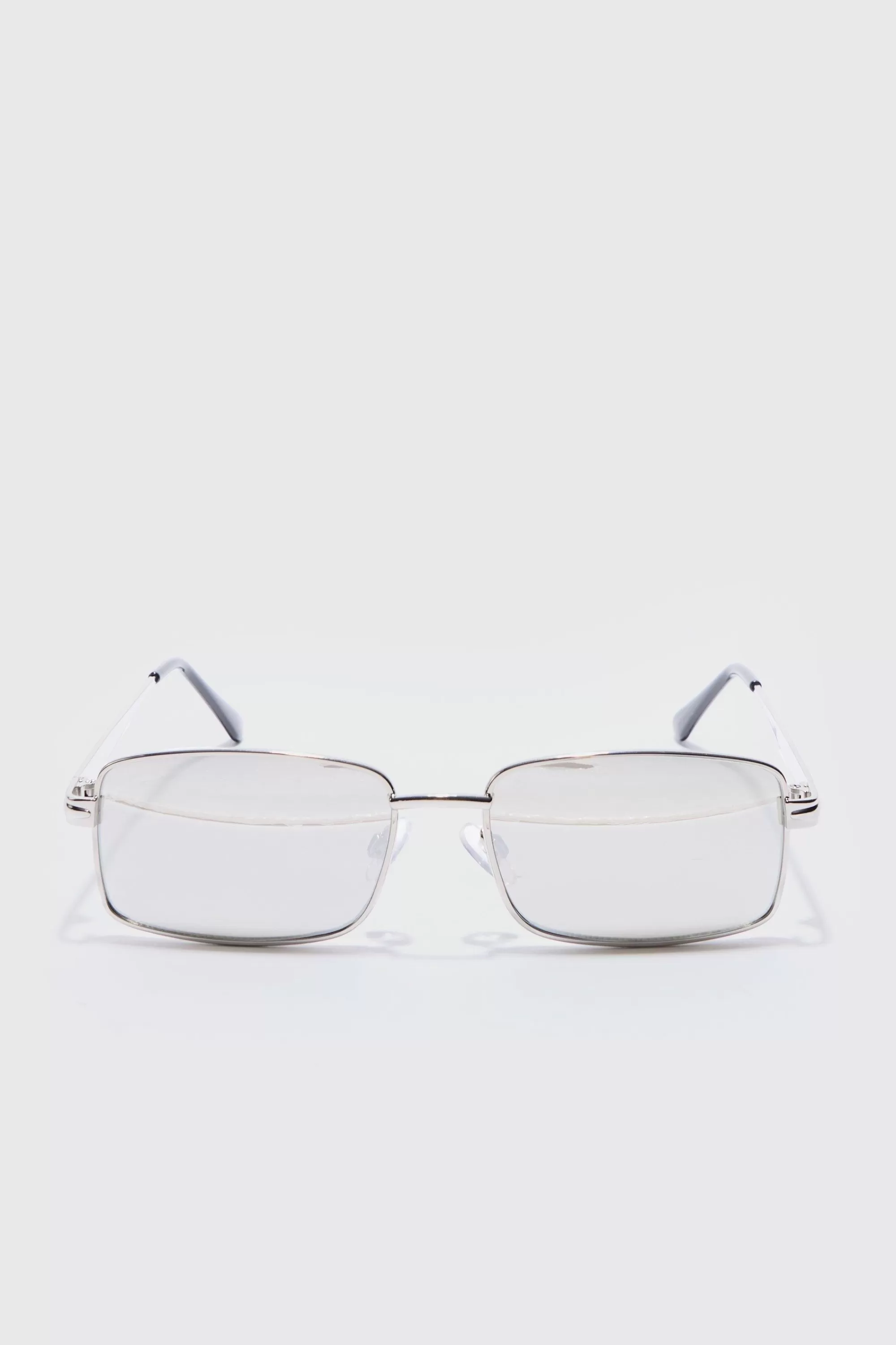 boohooMAN Metal Rectangular Sunglasses In | UK