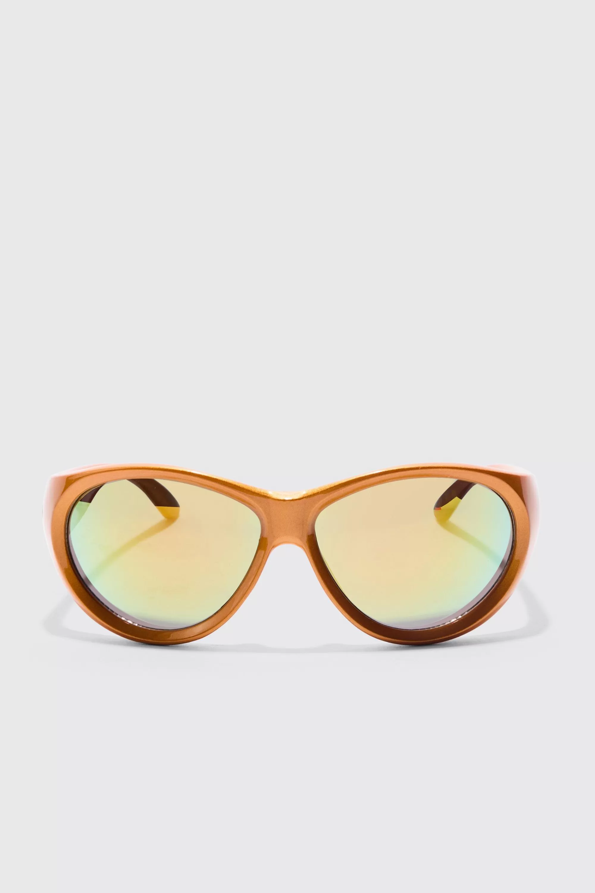 boohooMAN Mirror Lens Racer Sunglasses | UK