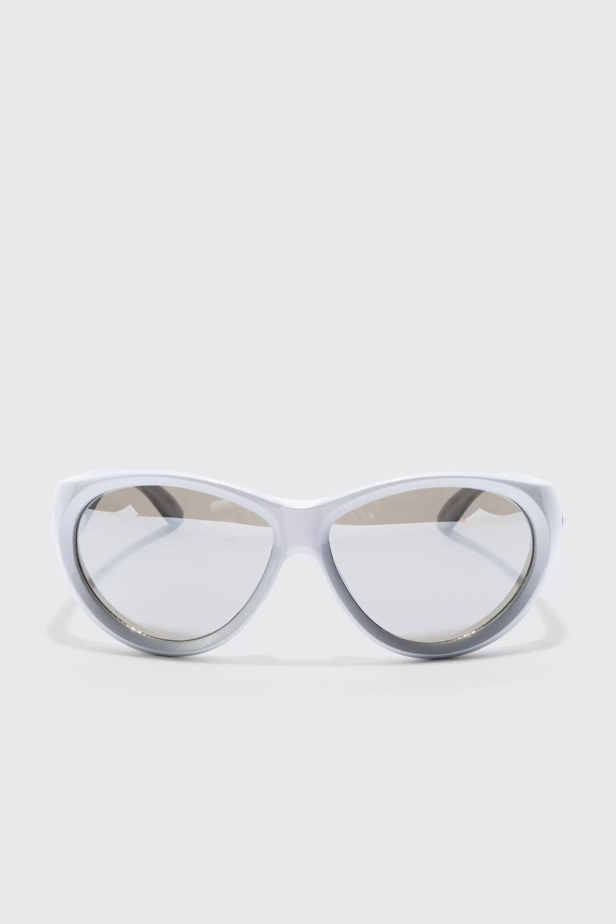boohooMAN Mirror Lens Racer Sunglasses | UK