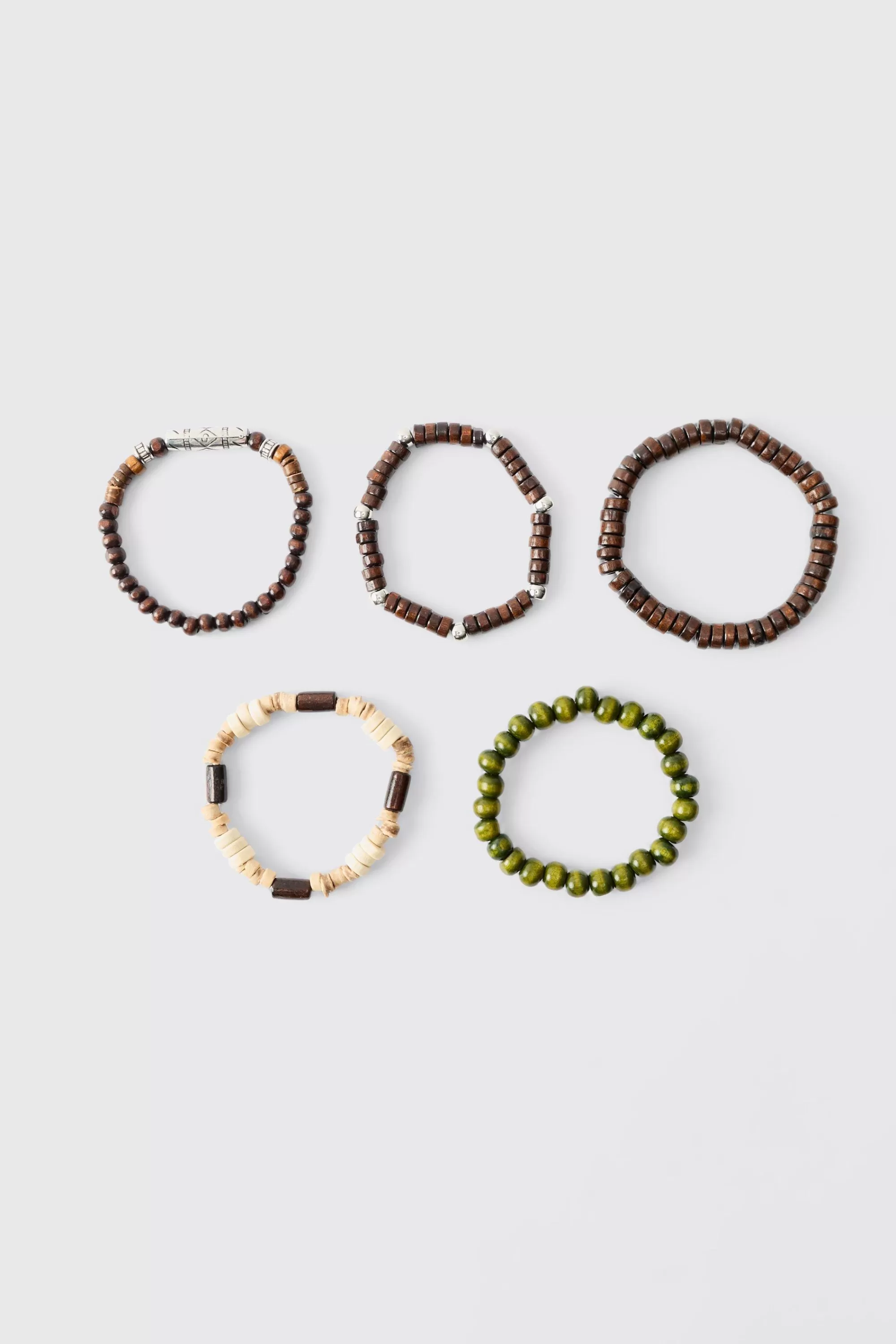 boohooMAN Mixed Bead Western Bracelets | UK