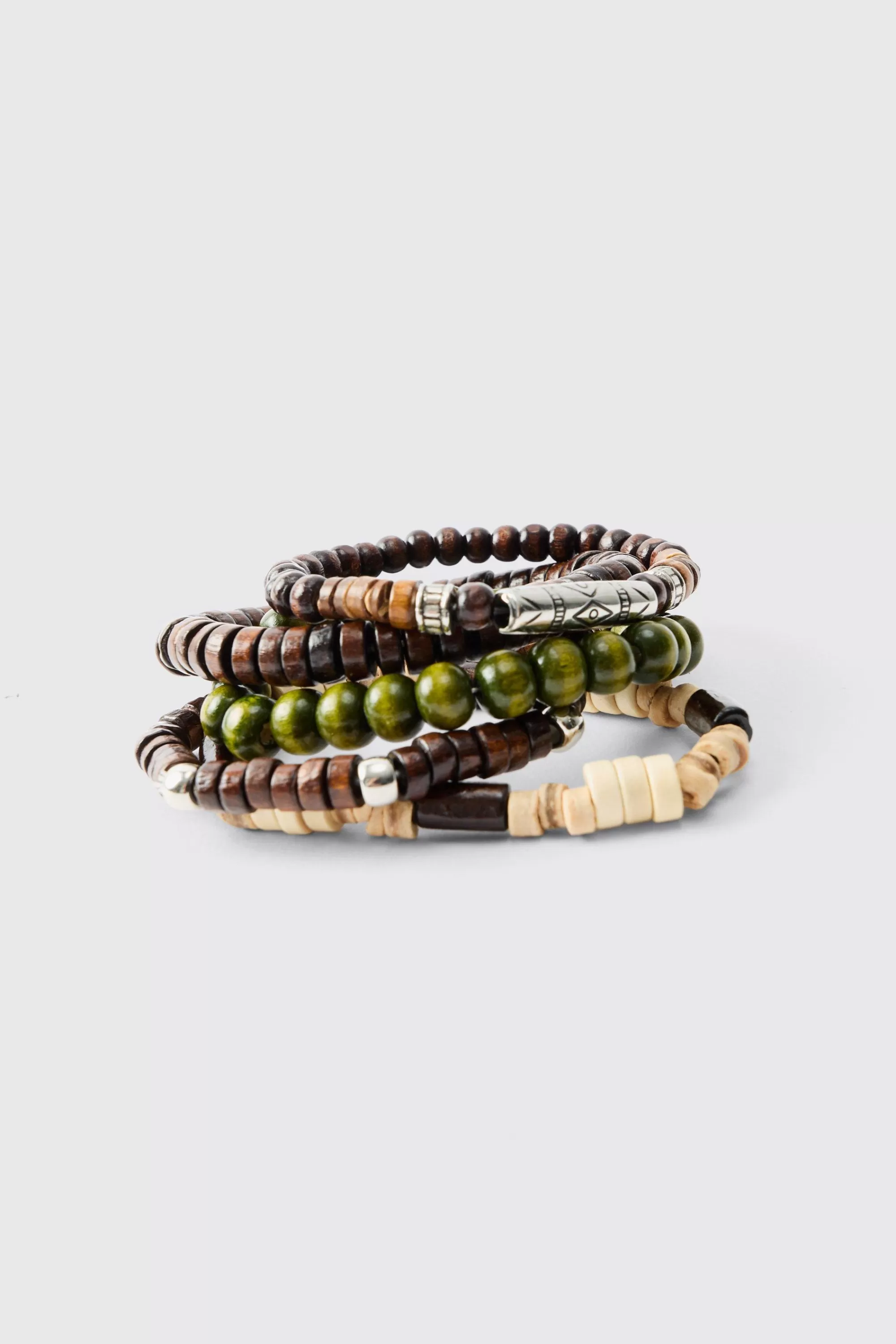boohooMAN Mixed Bead Western Bracelets | UK
