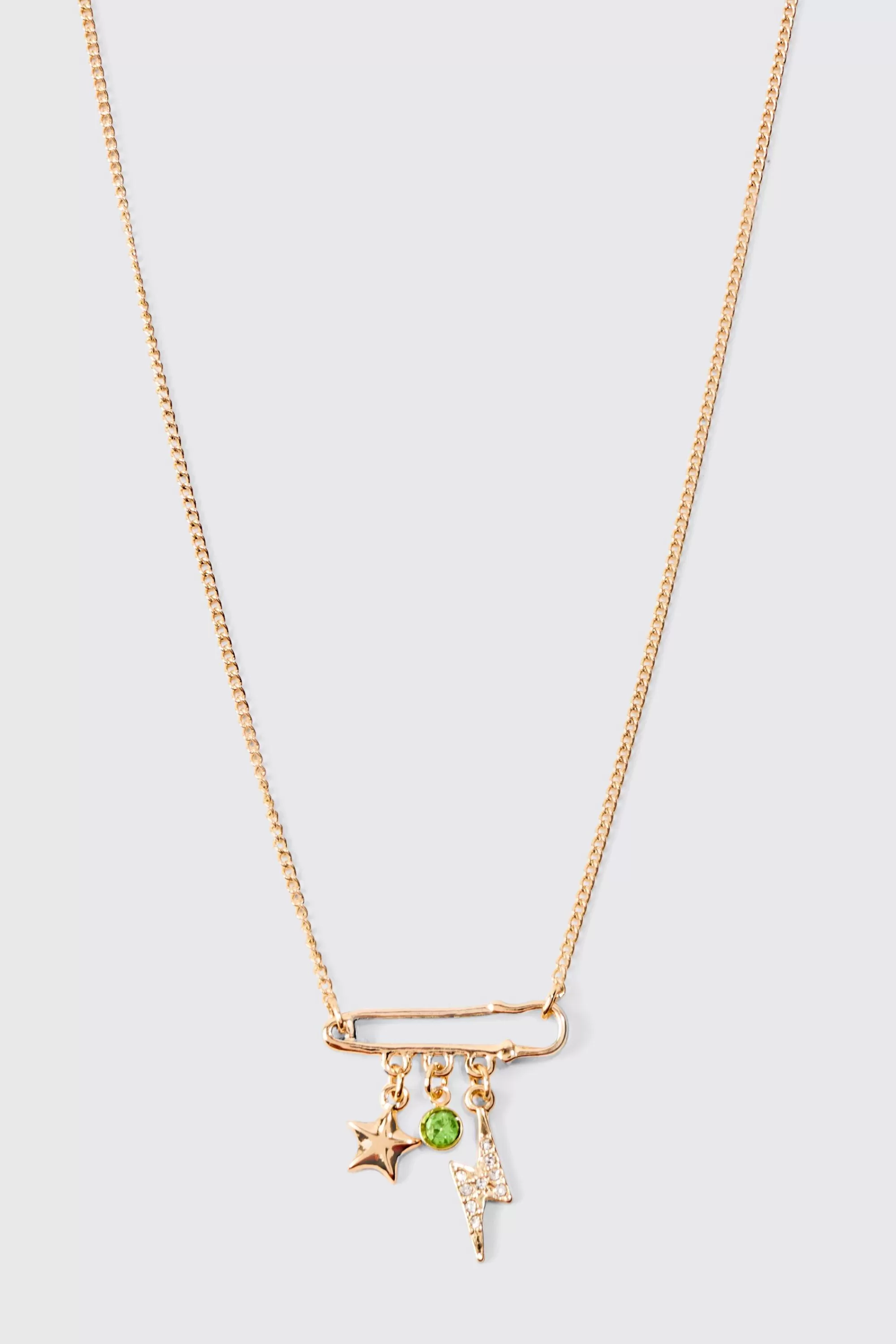 boohooMAN Mixed Pendant Loop Chain Necklace In | UK