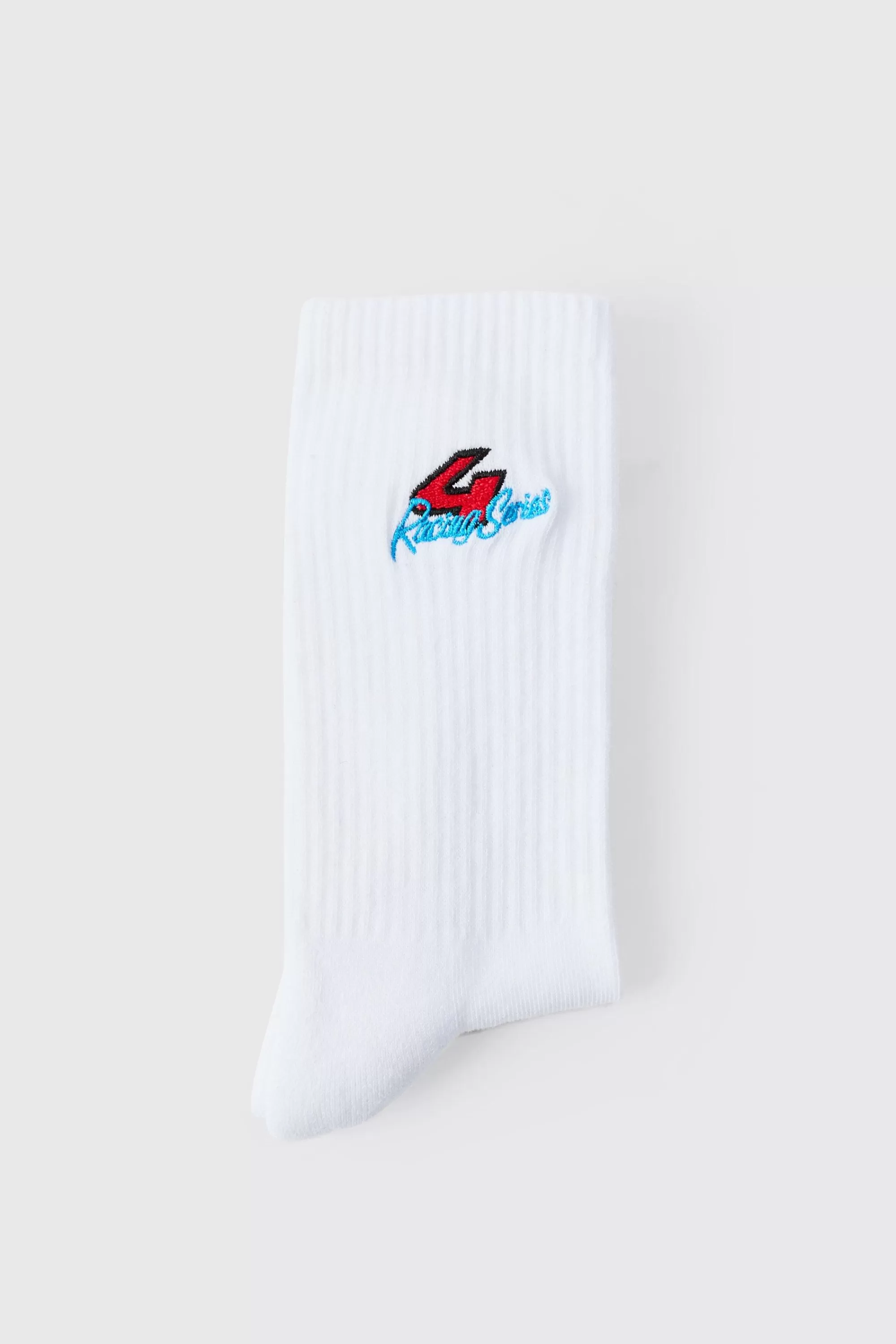 boohooMAN Moto 4 Racing Series Embroidered Socks | UK