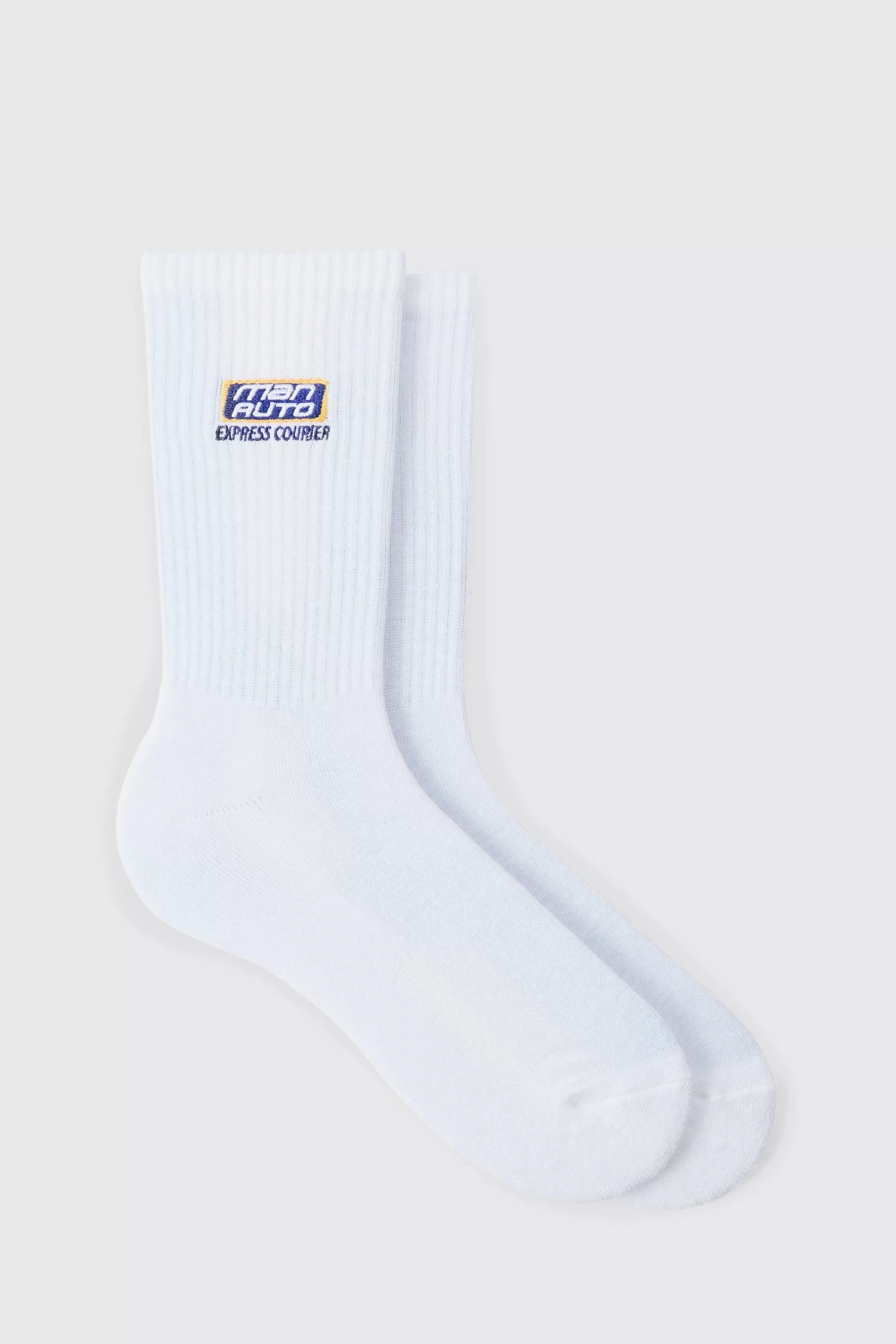 boohooMAN Moto Man Auto Embroidered Socks | UK