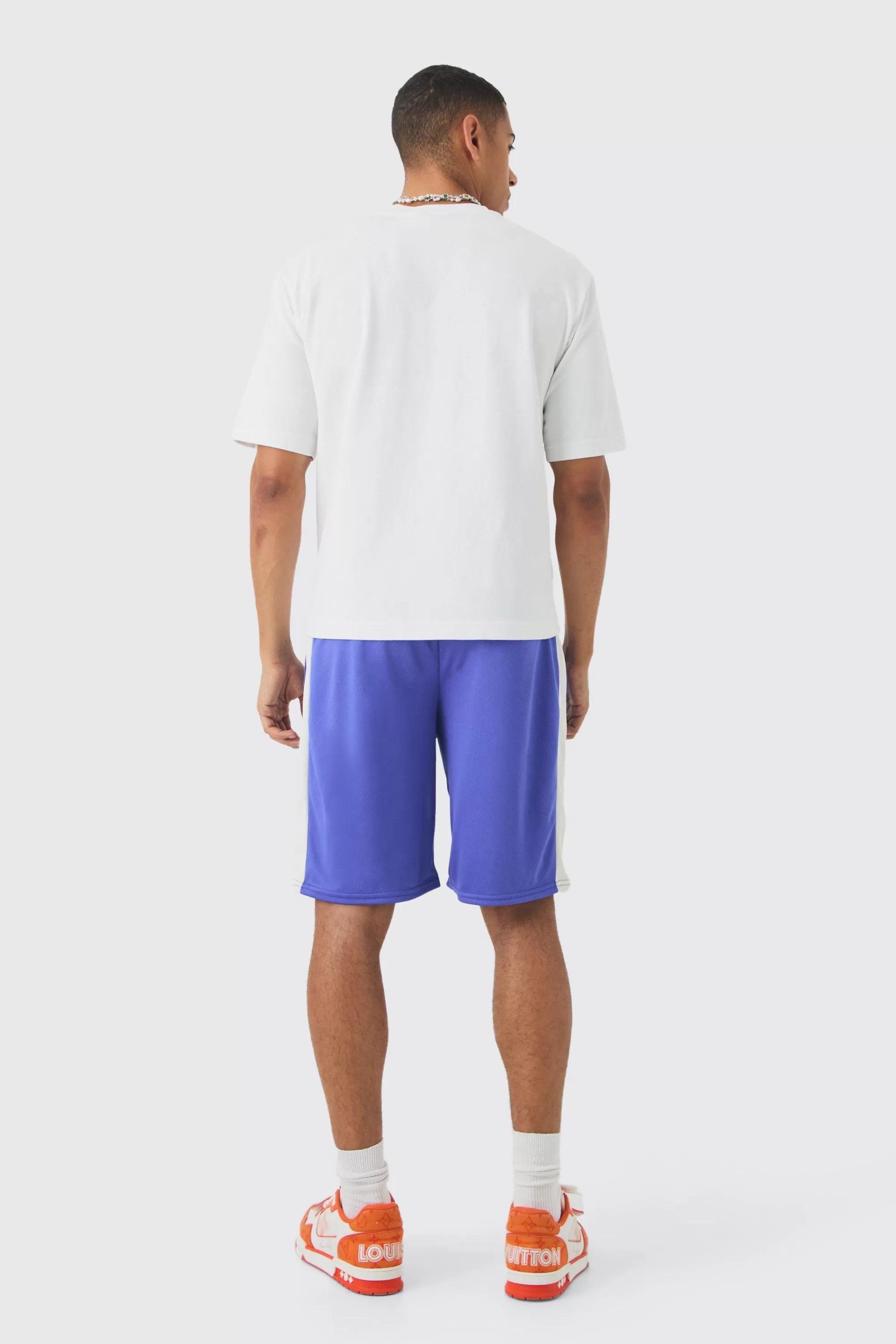 boohooMAN Moto Mesh Basketball Short | UK