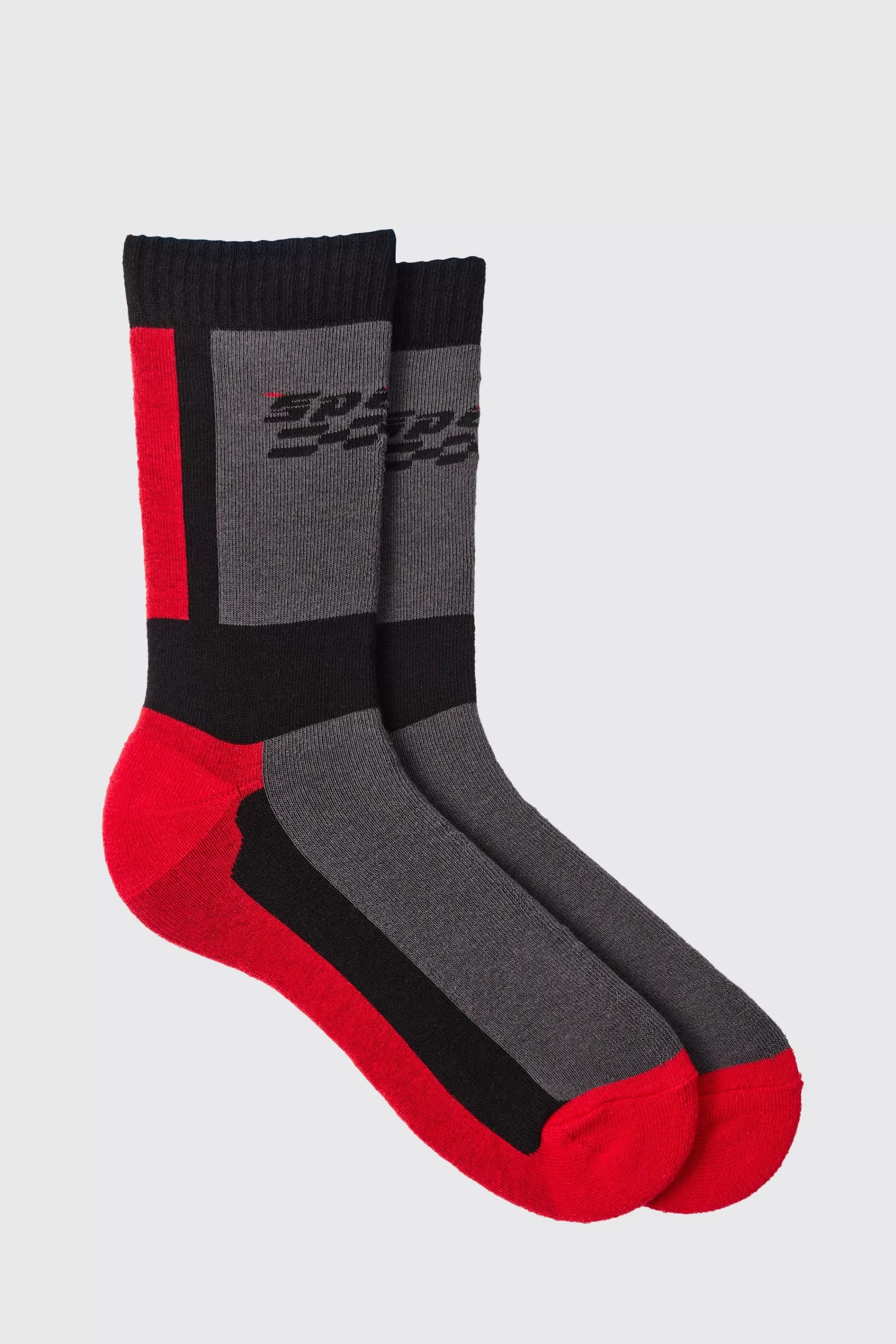 boohooMAN Moto Racing Colour Block Socks | UK