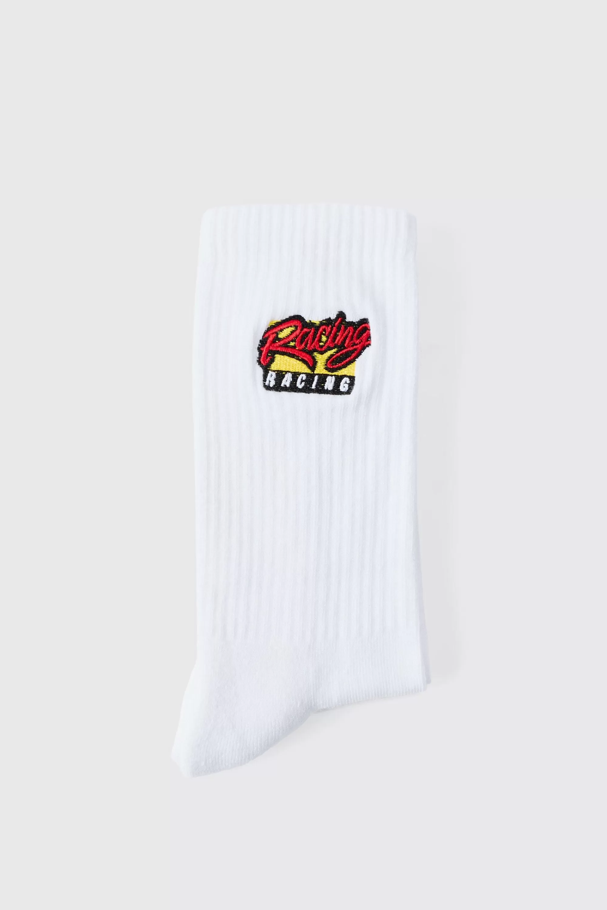 boohooMAN Moto Racing Embroidered Socks | UK