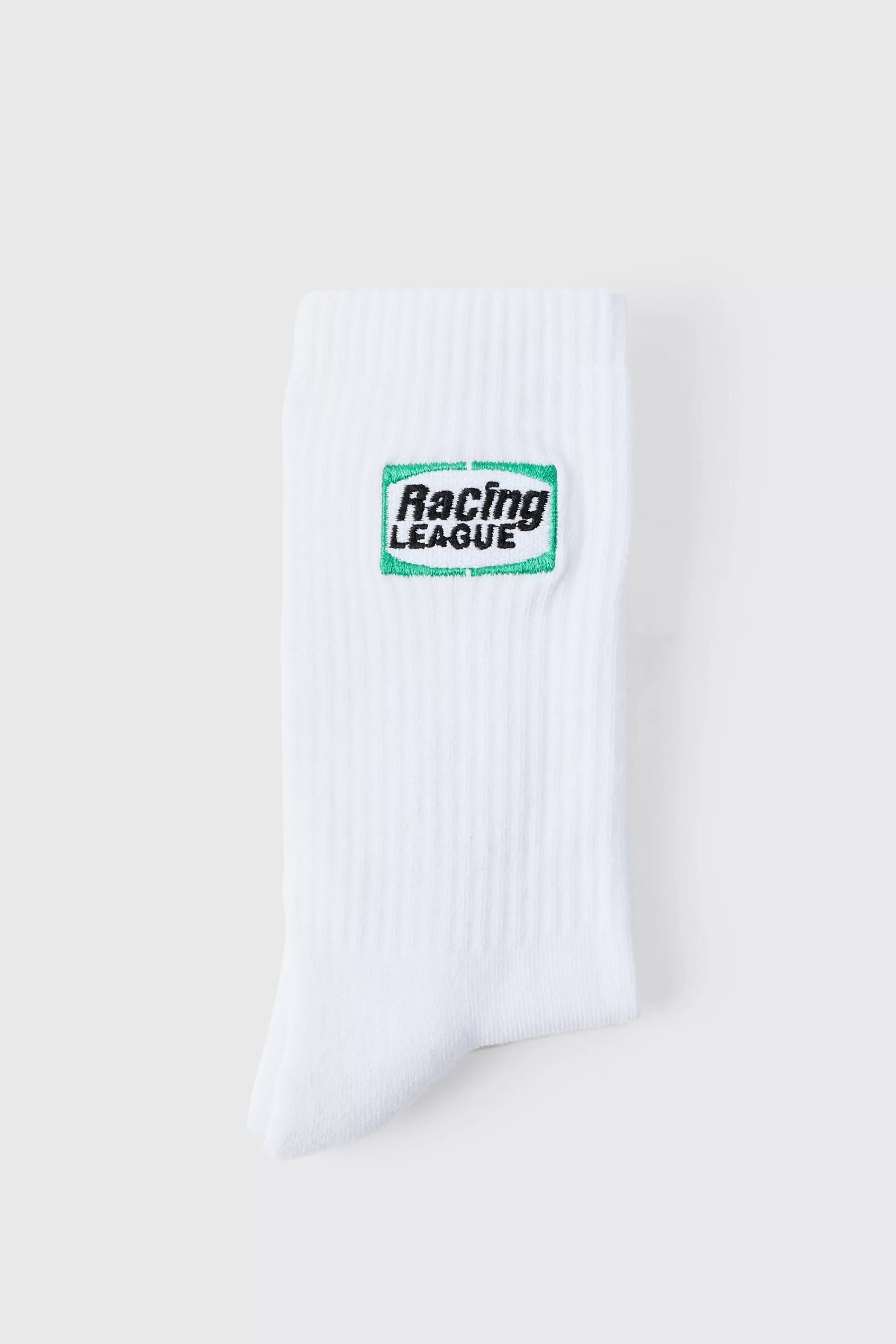 boohooMAN Moto Racing League Embroidered Socks | UK