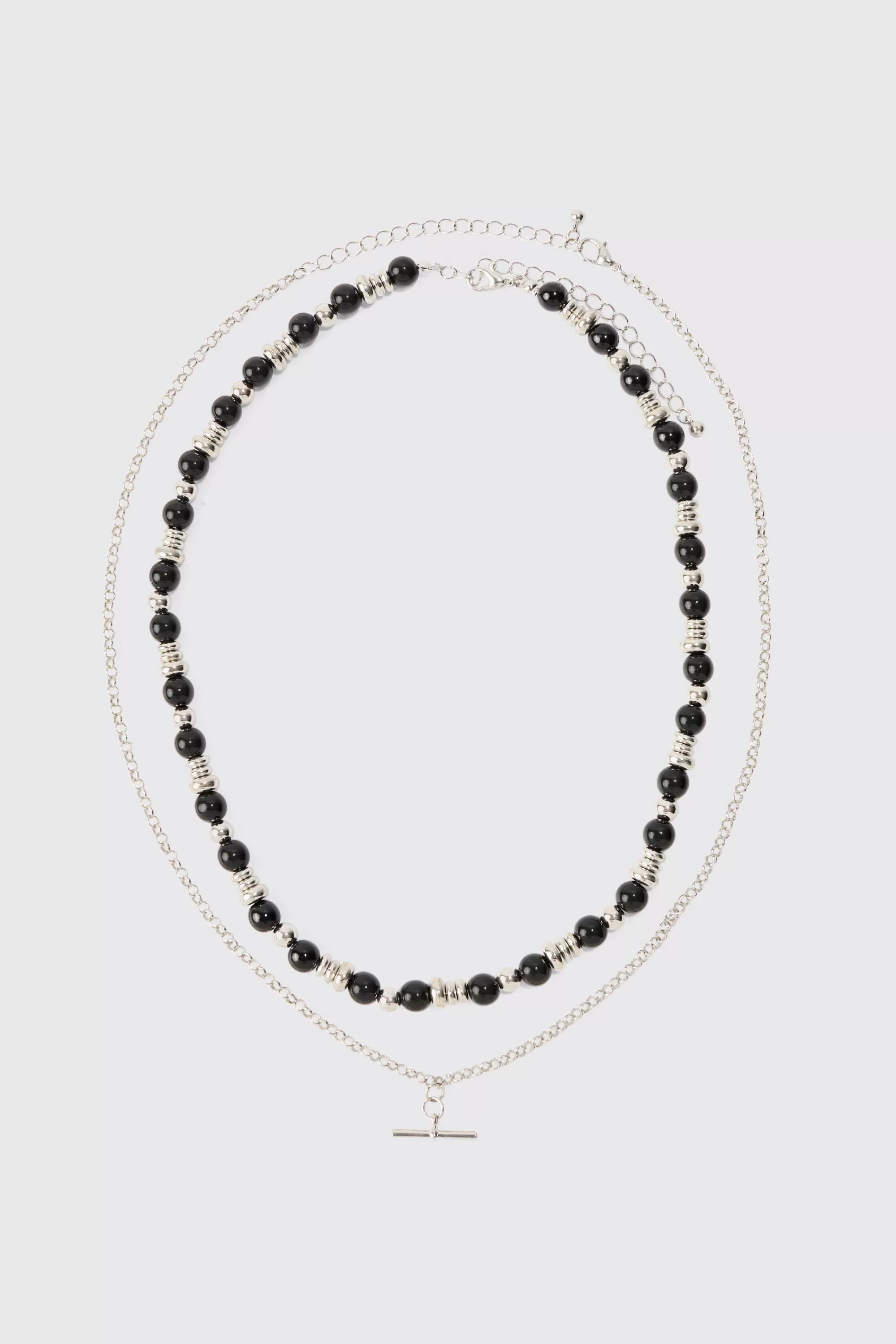 boohooMAN Layer Metal Necklace | UK