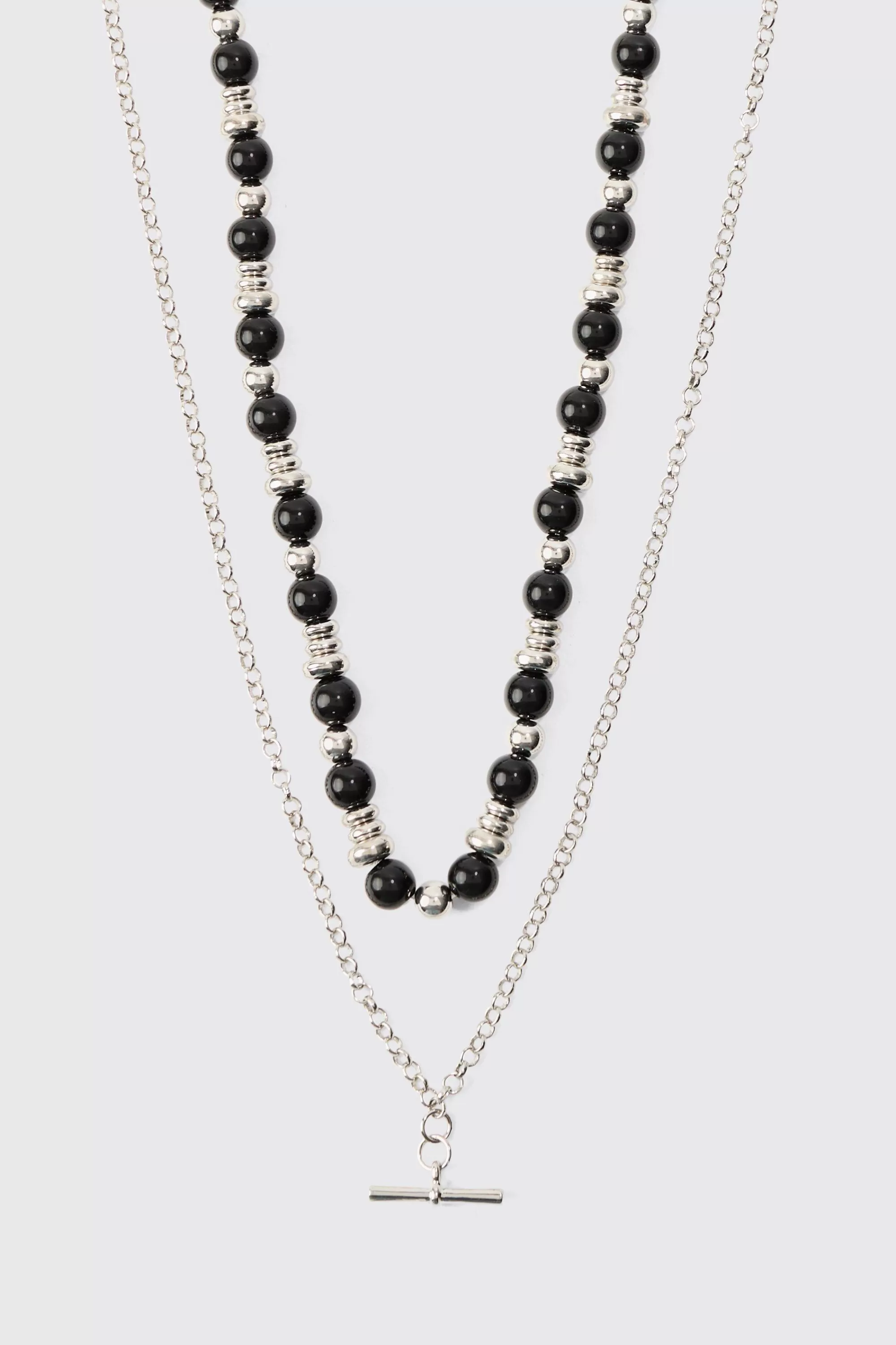 boohooMAN Layer Metal Necklace | UK