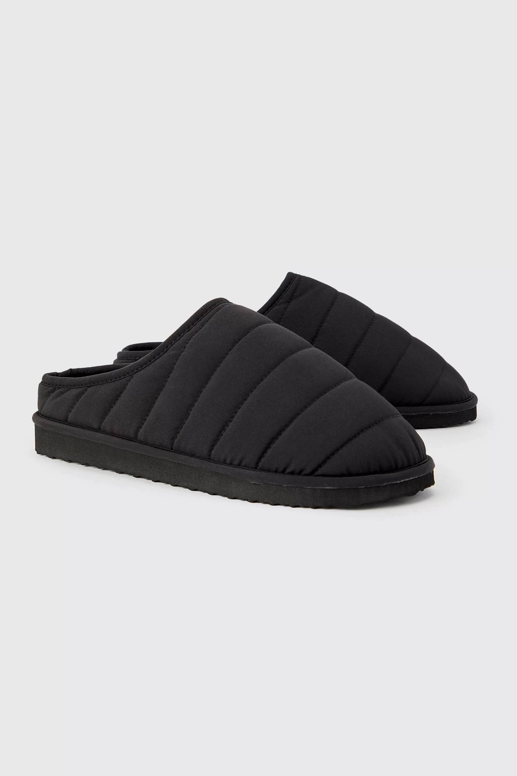 boohooMAN Nylon Quilted Slippers | UK