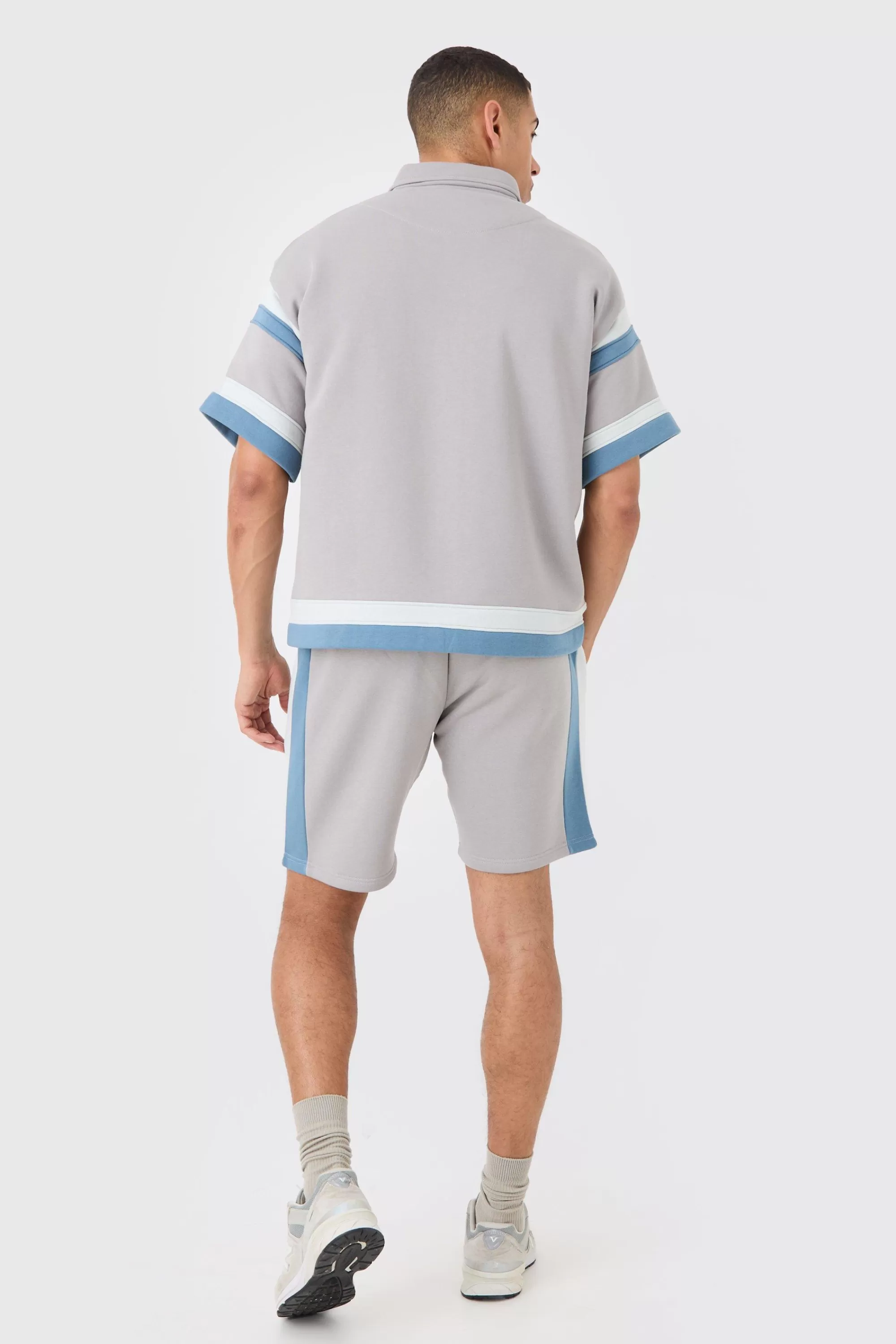 boohooMAN OFCL Baseball Shirt And Shorts Set | UK