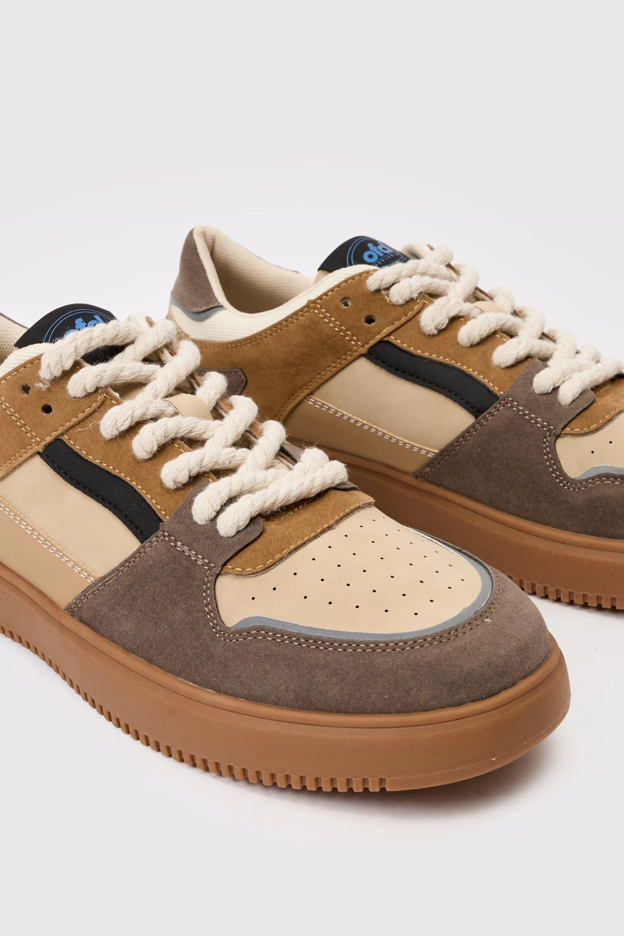 boohooMAN Ofcl Tab Chunky Rope Lace Trainers In | UK