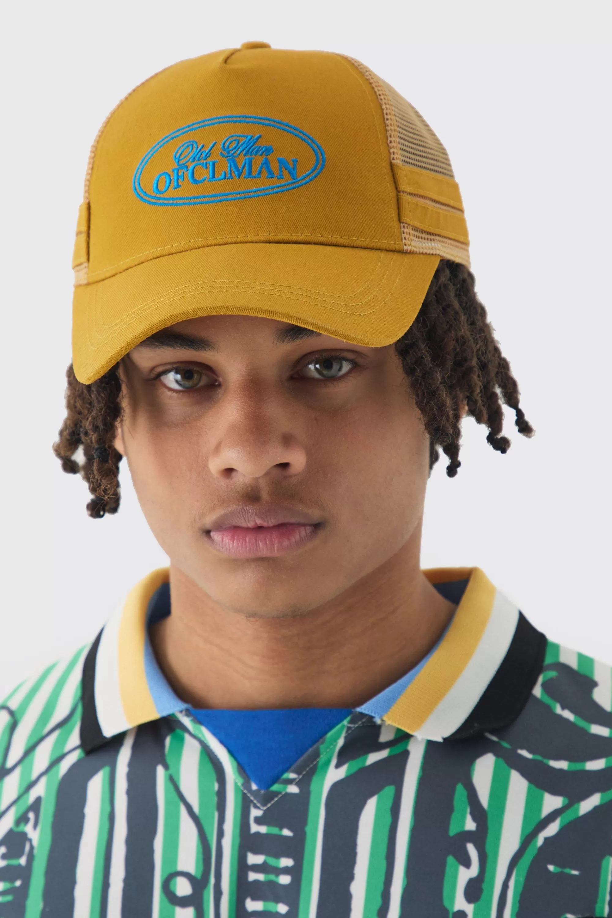 boohooMAN Official Embroidered Mesh Panel Cap In | UK