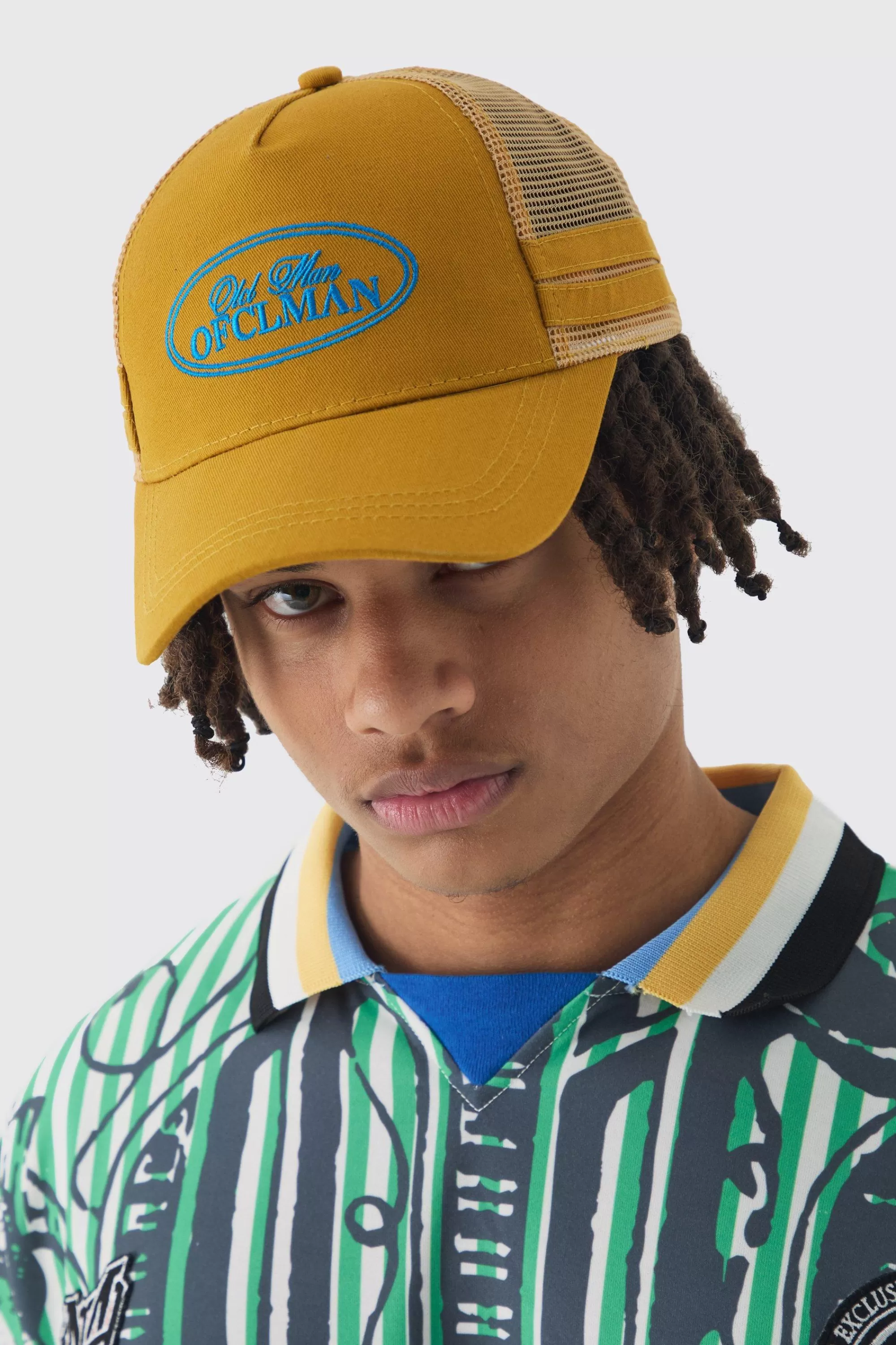 boohooMAN Official Embroidered Mesh Panel Cap In | UK