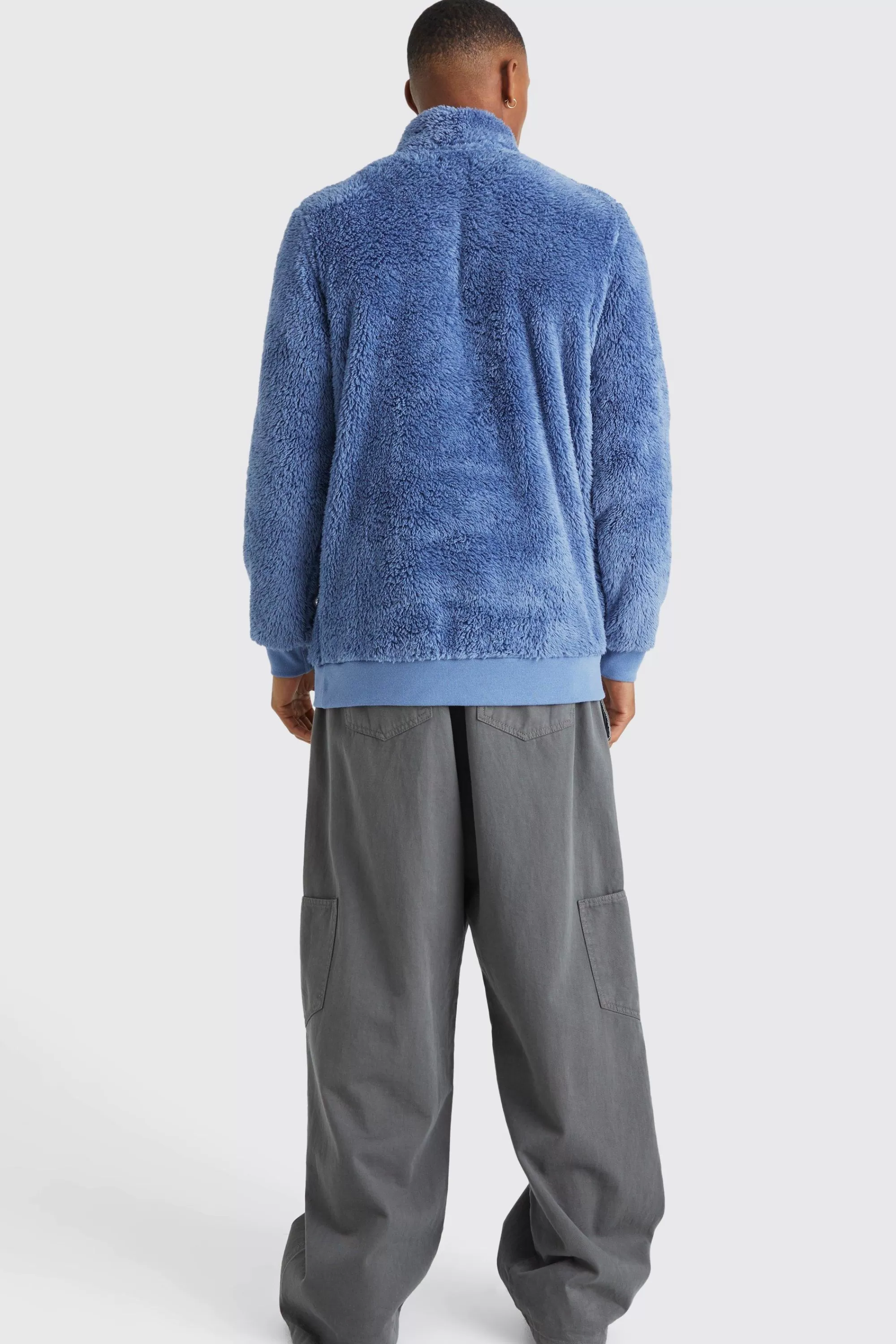 boohooMAN Official Piping Borg 1/4 Zip Funnel Sweat | UK