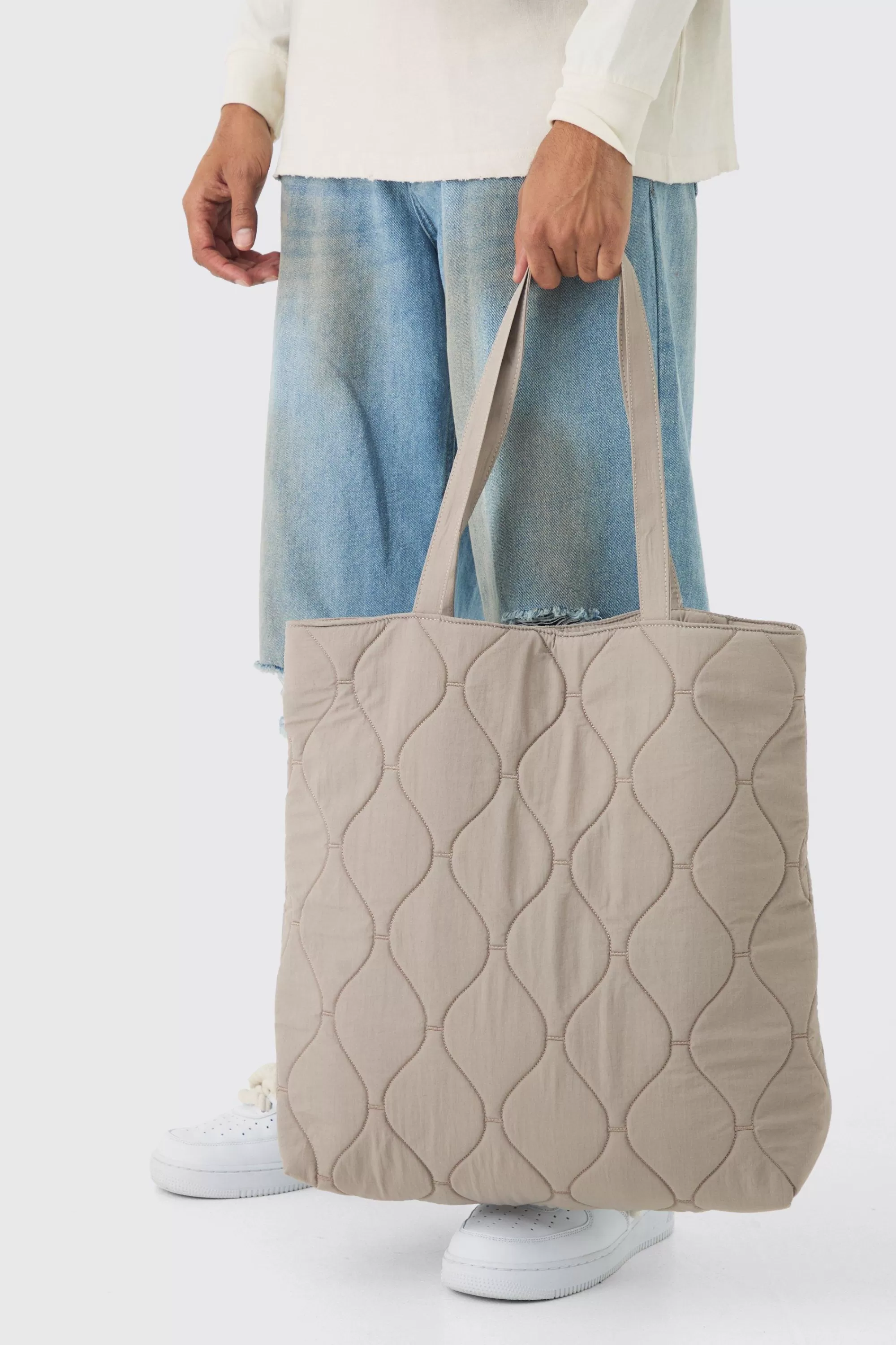 boohooMAN Onion Quilt Tote Bag | UK