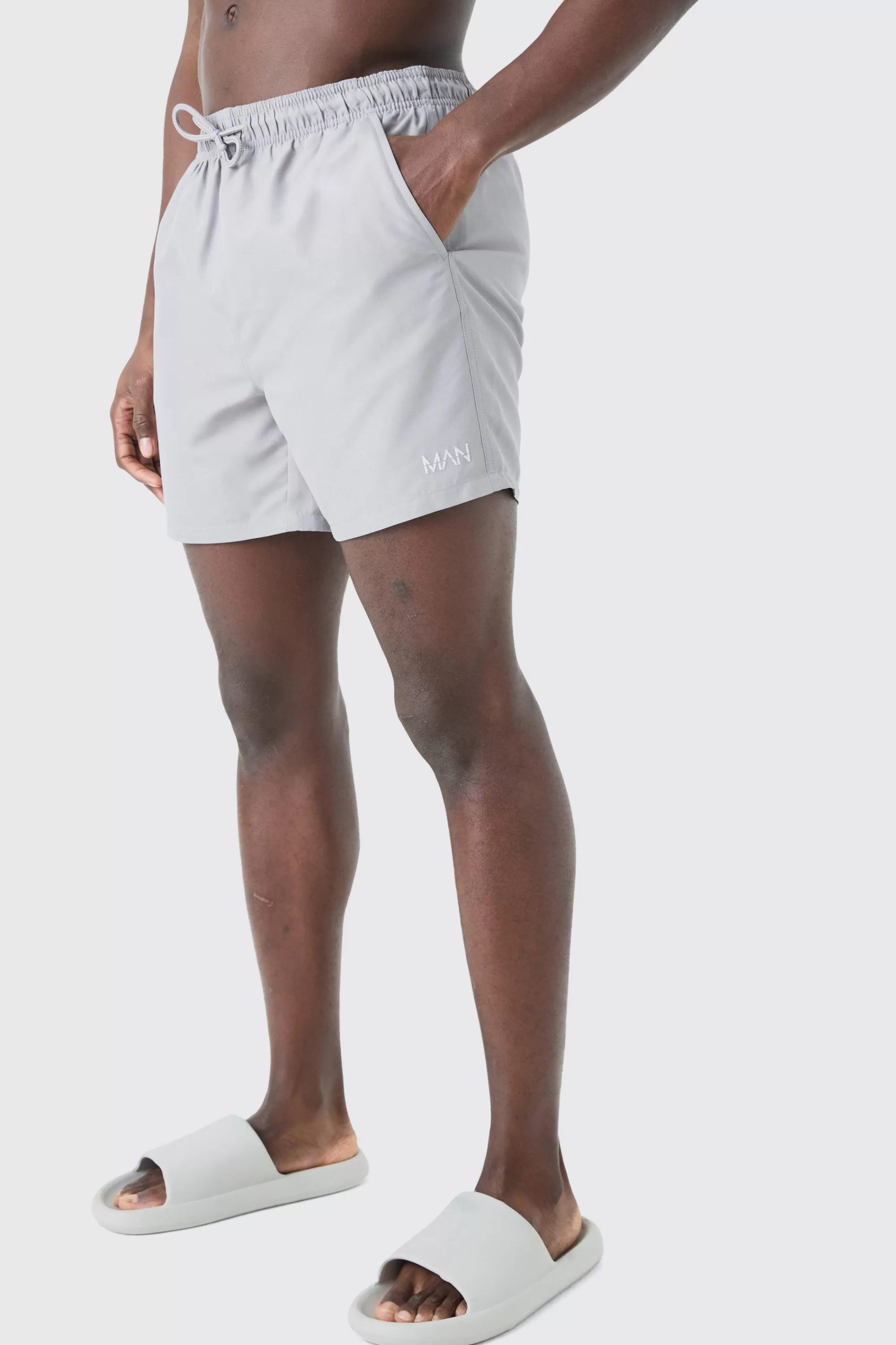 boohooMAN Original Man Mid Length Swim Short | UK
