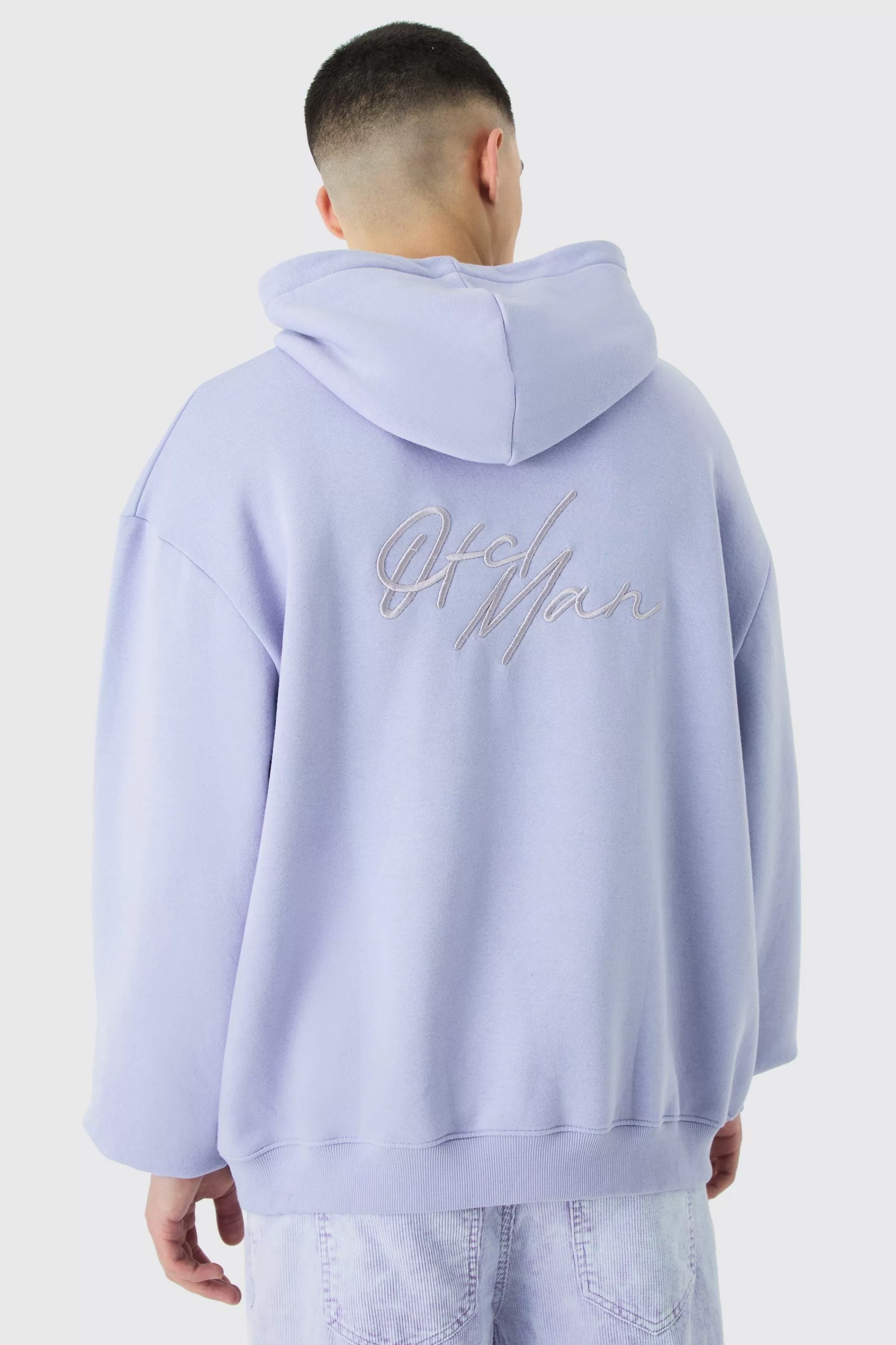 boohooMAN Oversized 3d Embroidered Ofcl Man Hoodie | UK
