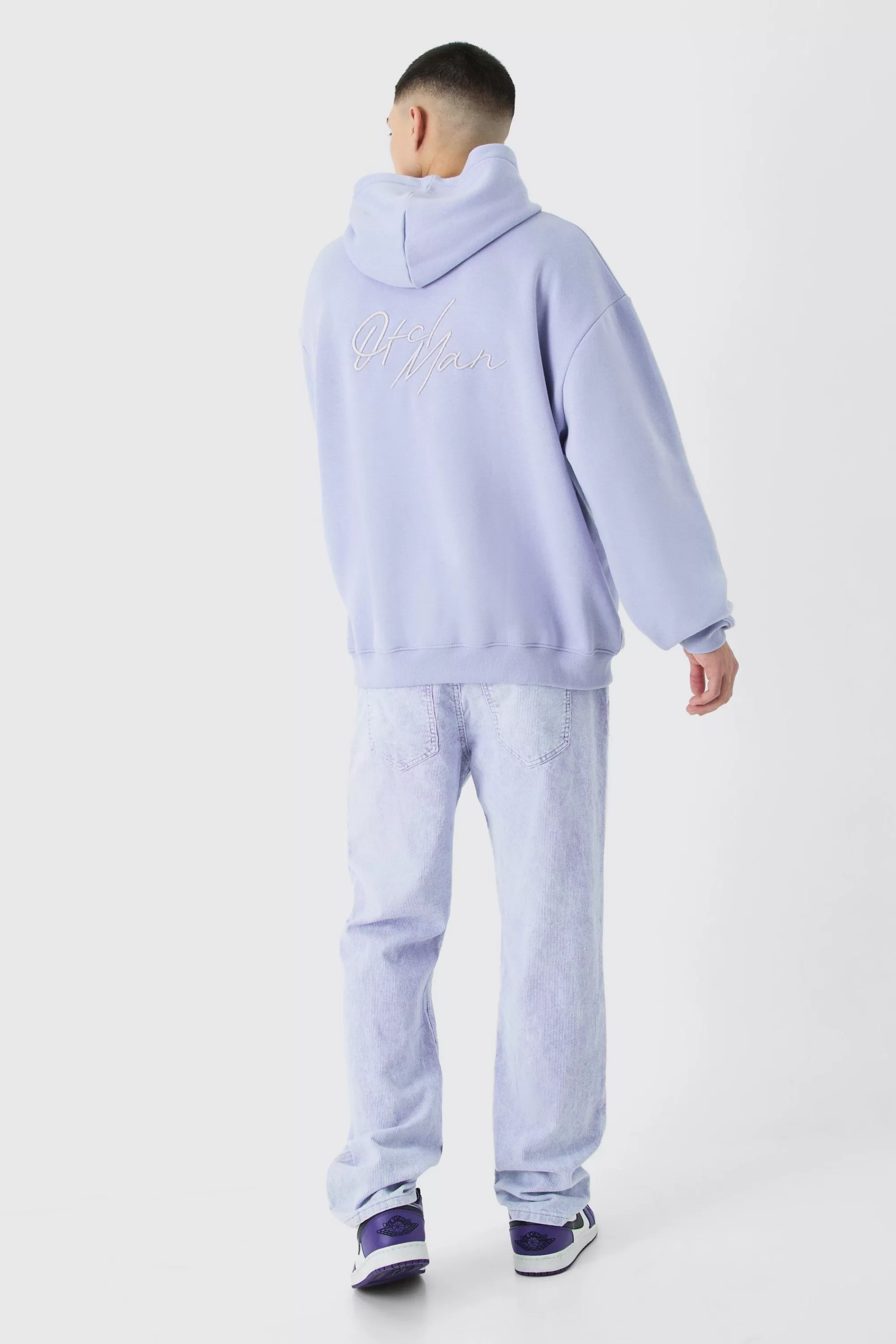 boohooMAN Oversized 3d Embroidered Ofcl Man Hoodie | UK