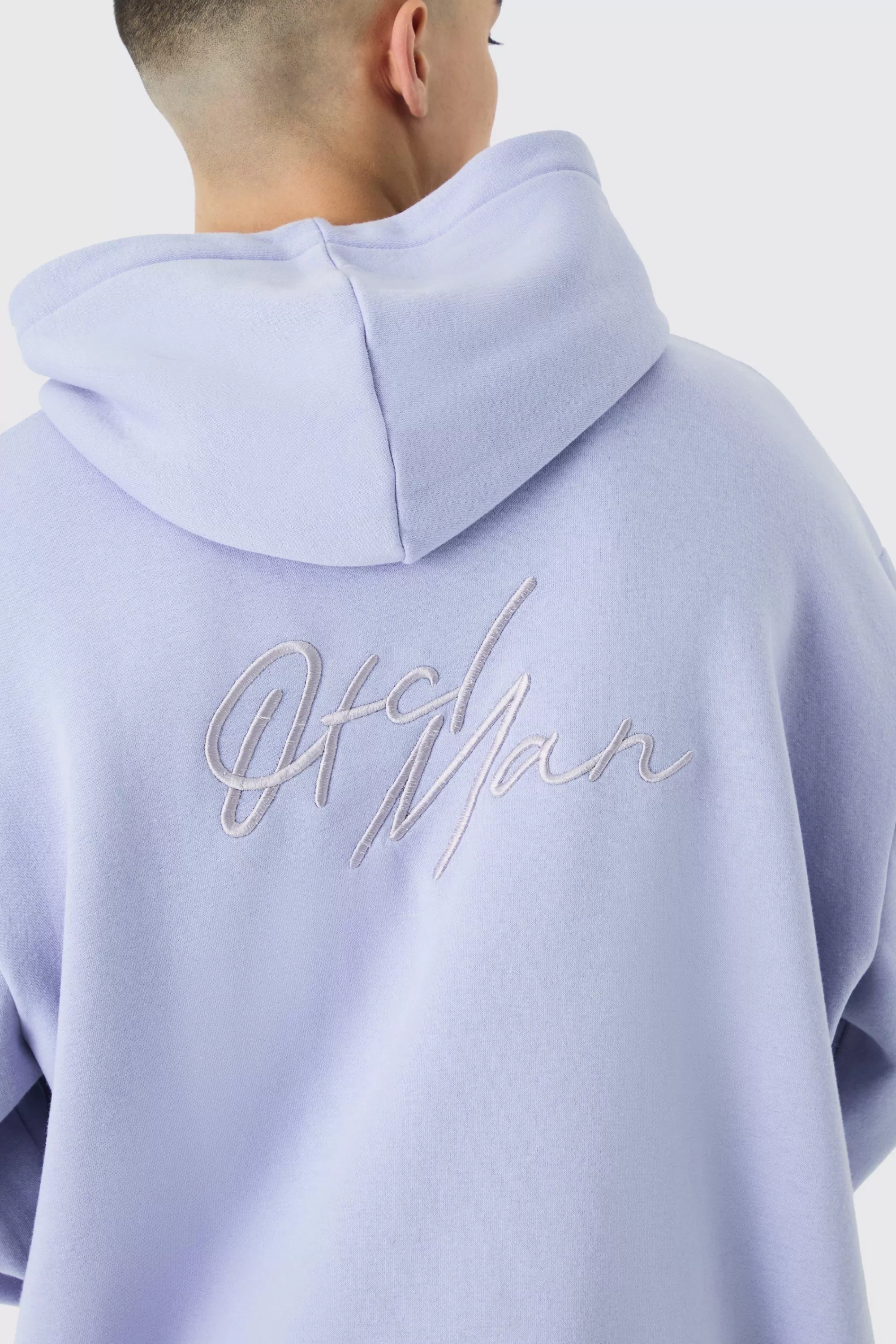 boohooMAN Oversized 3d Embroidered Ofcl Man Hoodie | UK