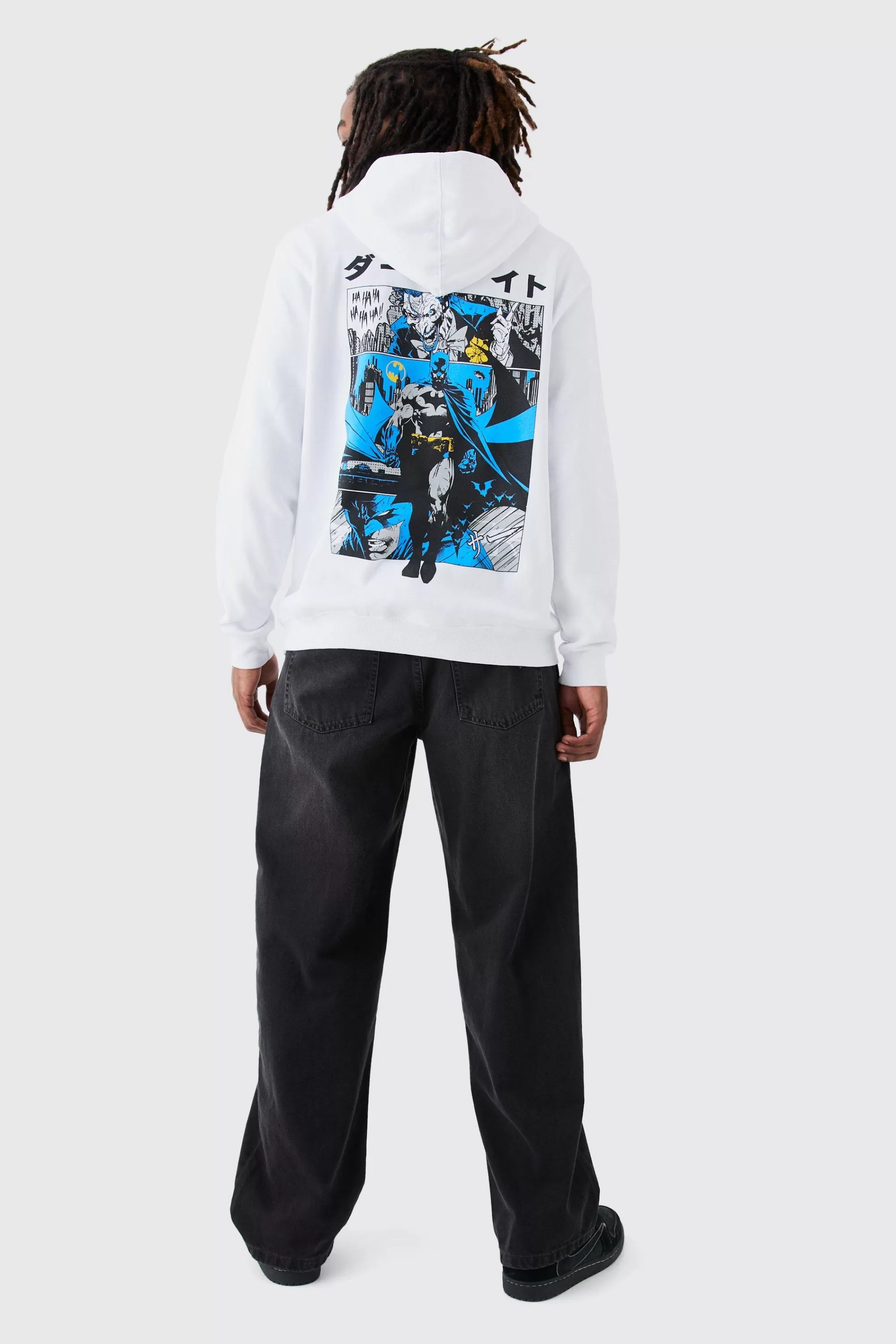 boohooMAN Oversized Batman Anime Comic License Hoodie | UK