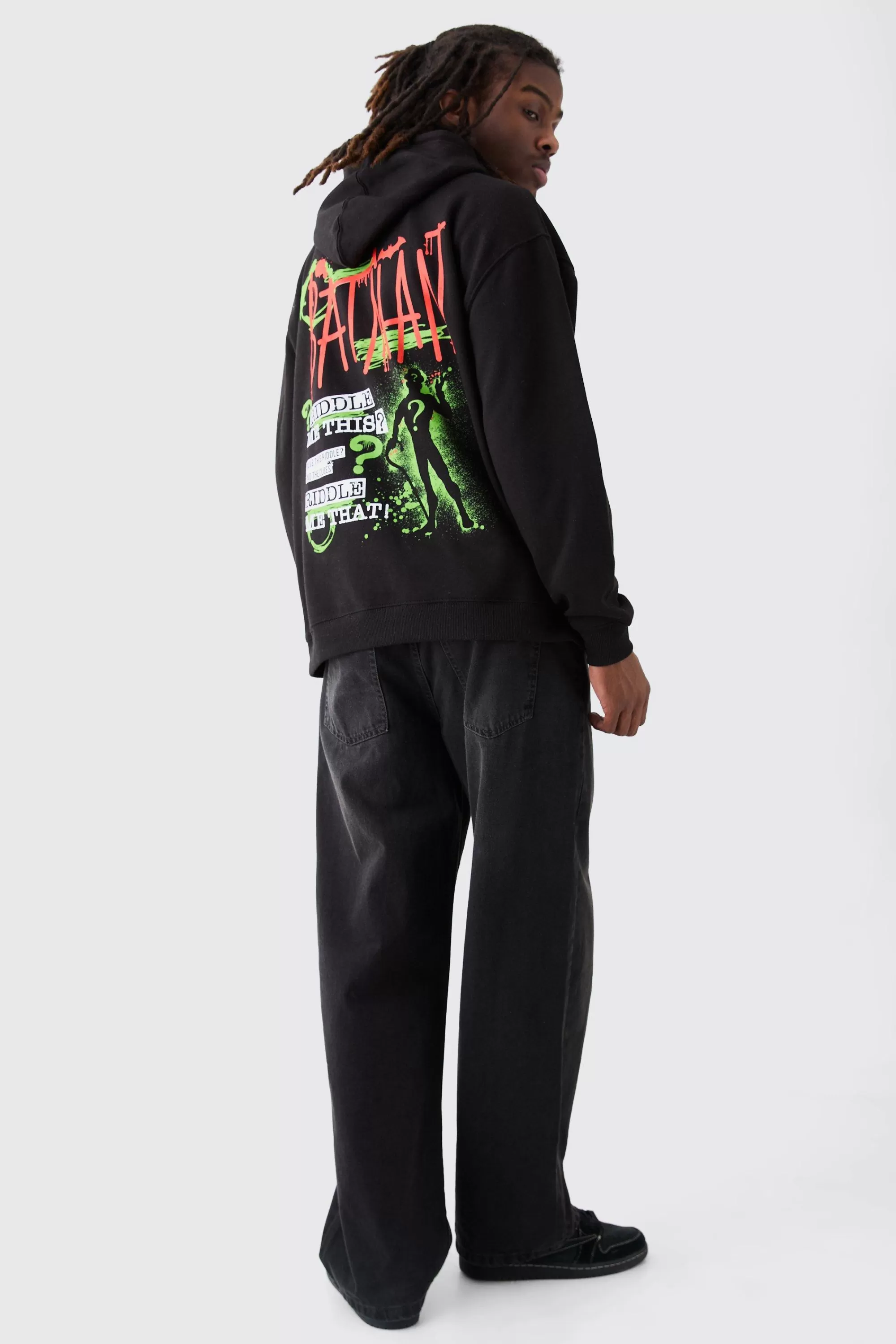 boohooMAN Oversized Batman Riddler License Hoodie | UK