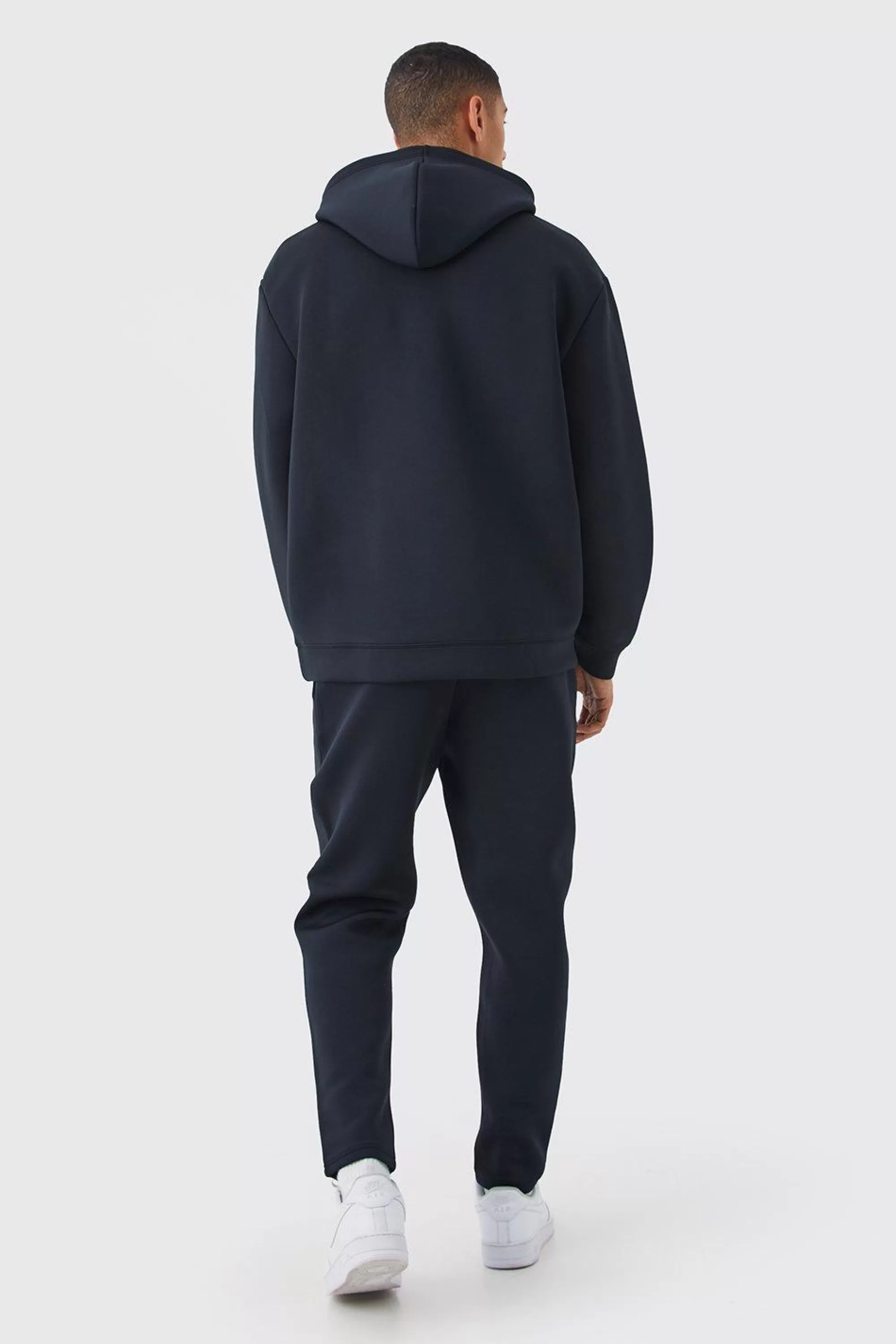 boohooMAN Oversized Bonded Scuba Hooded Tracksuit | UK