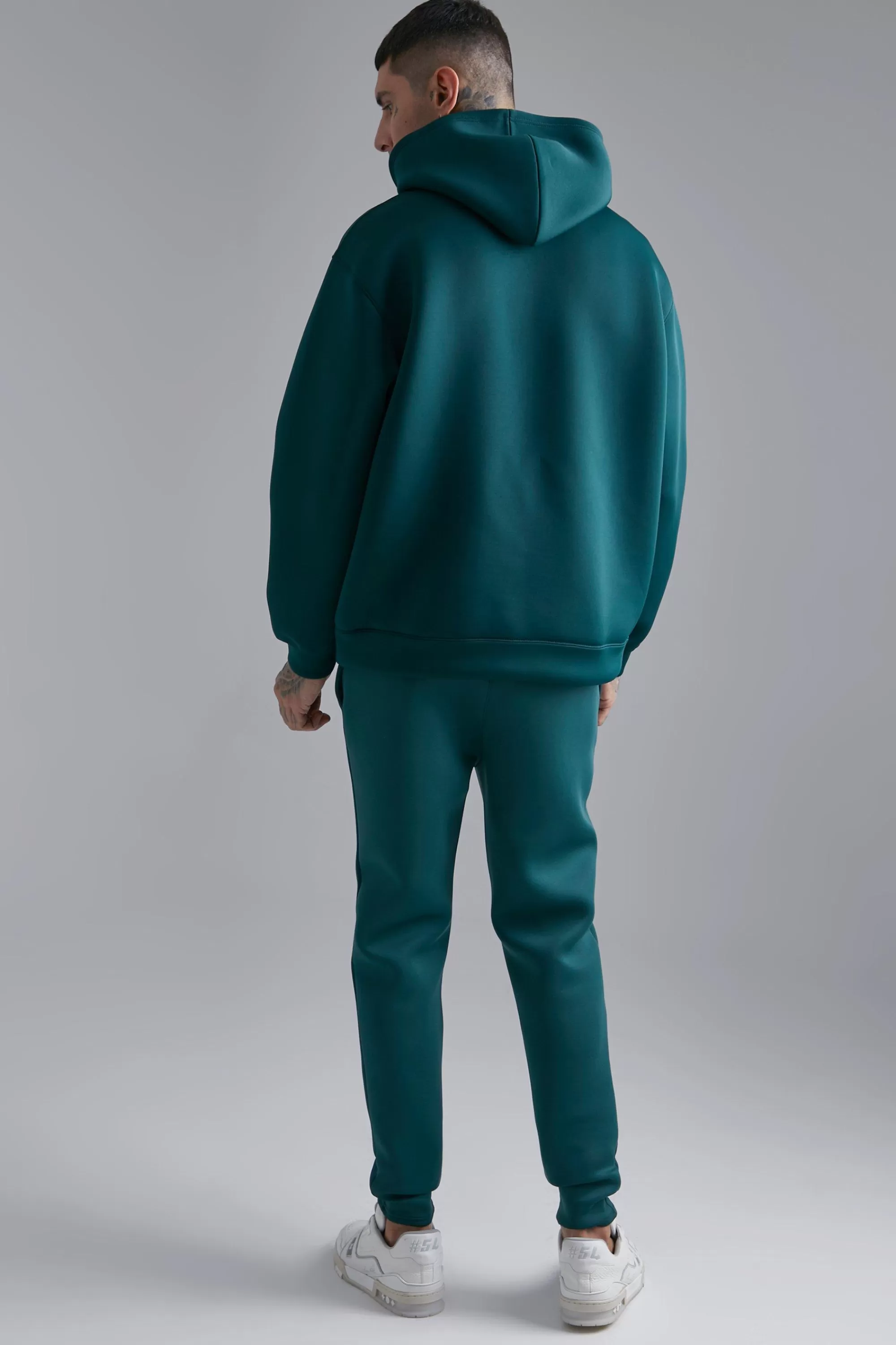 boohooMAN Oversized Bonded Scuba Hoodie | UK