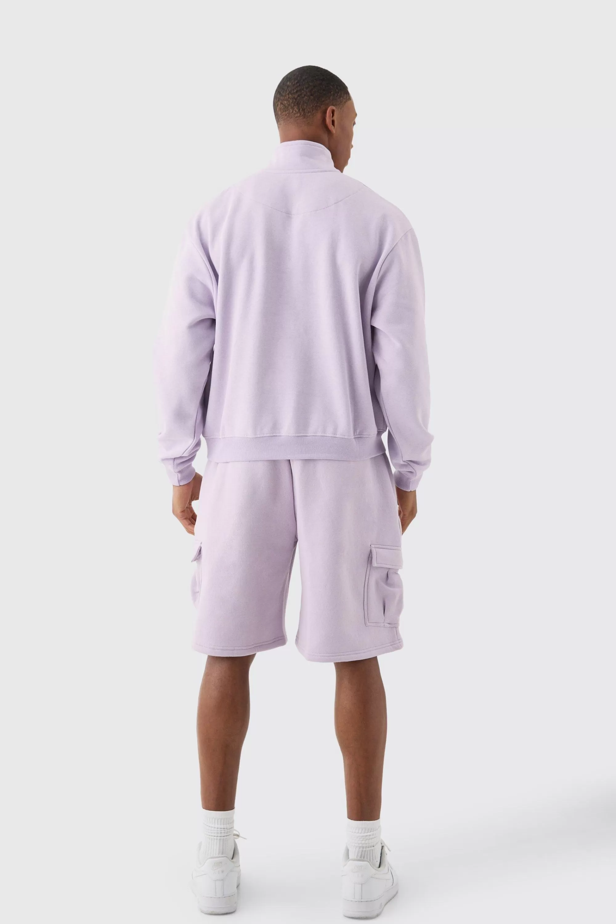 boohooMAN Oversized Boxy 1/4 Zip Sweatshirt | UK