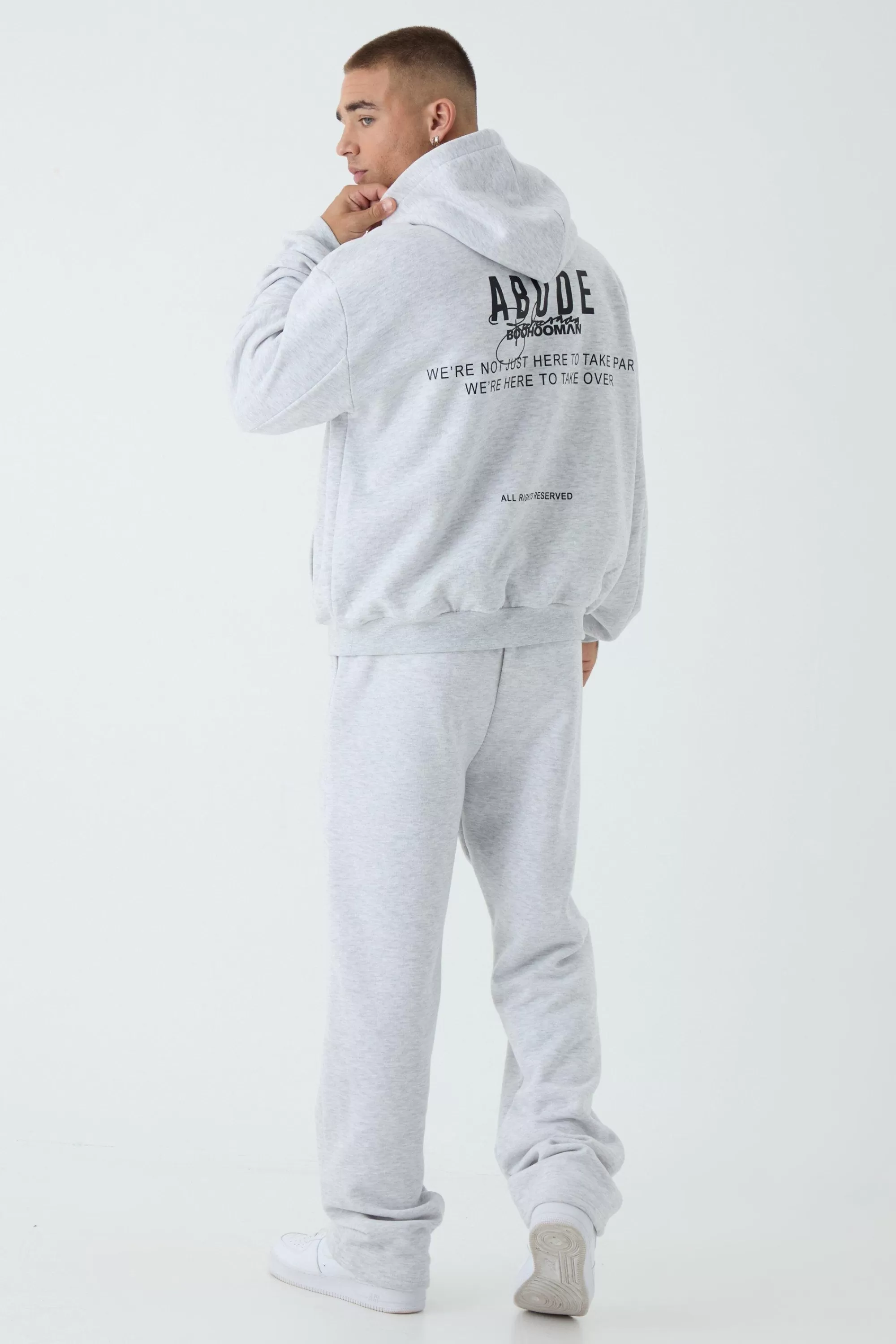 boohooMAN Oversized Boxy ABODE Hoodie | UK