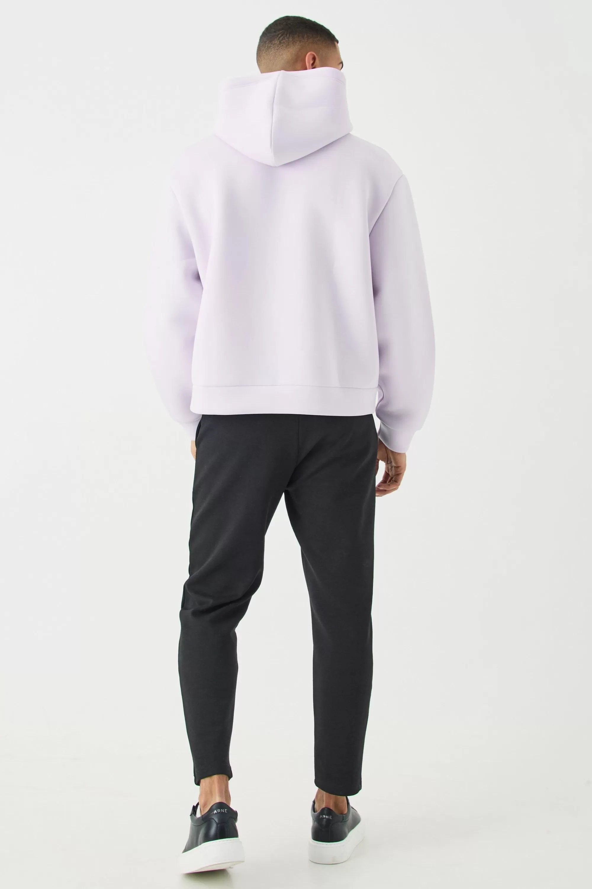 boohooMAN Oversized Boxy Bonded Scuba Hoodie | UK