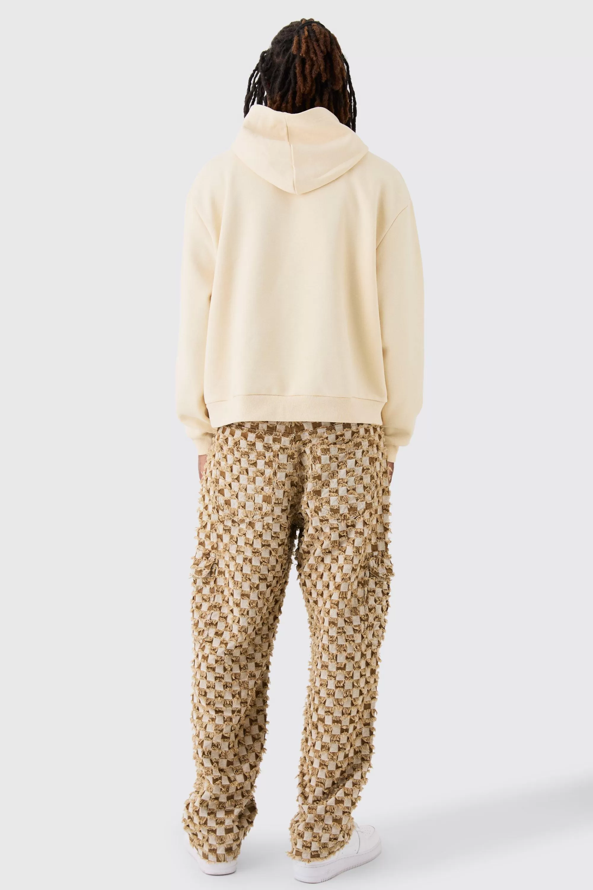 boohooMAN Oversized Boxy Borg Applique Hoodie | UK