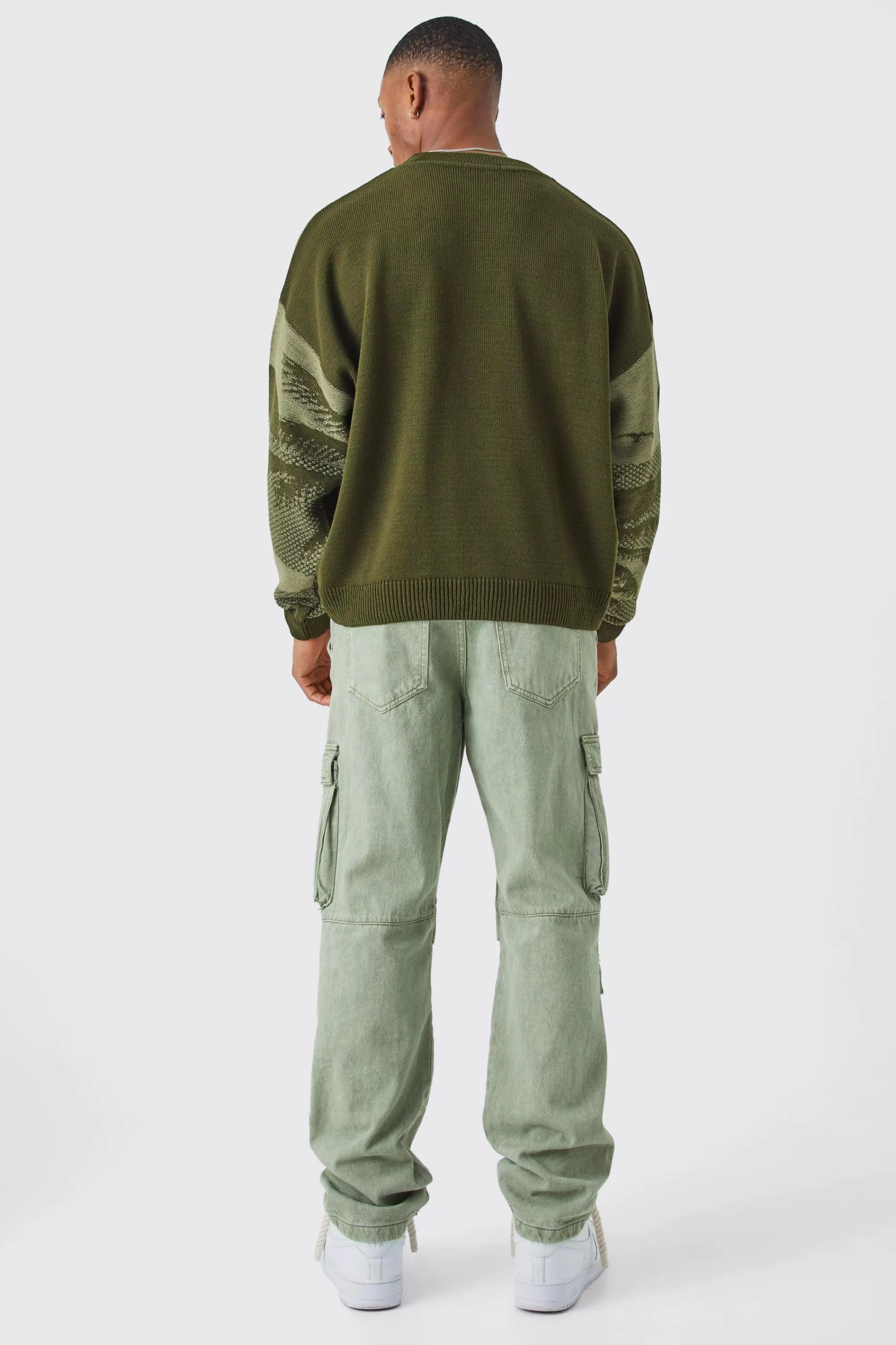 boohooMAN Oversized Boxy Drop Shoulder Graphic Jumper | UK
