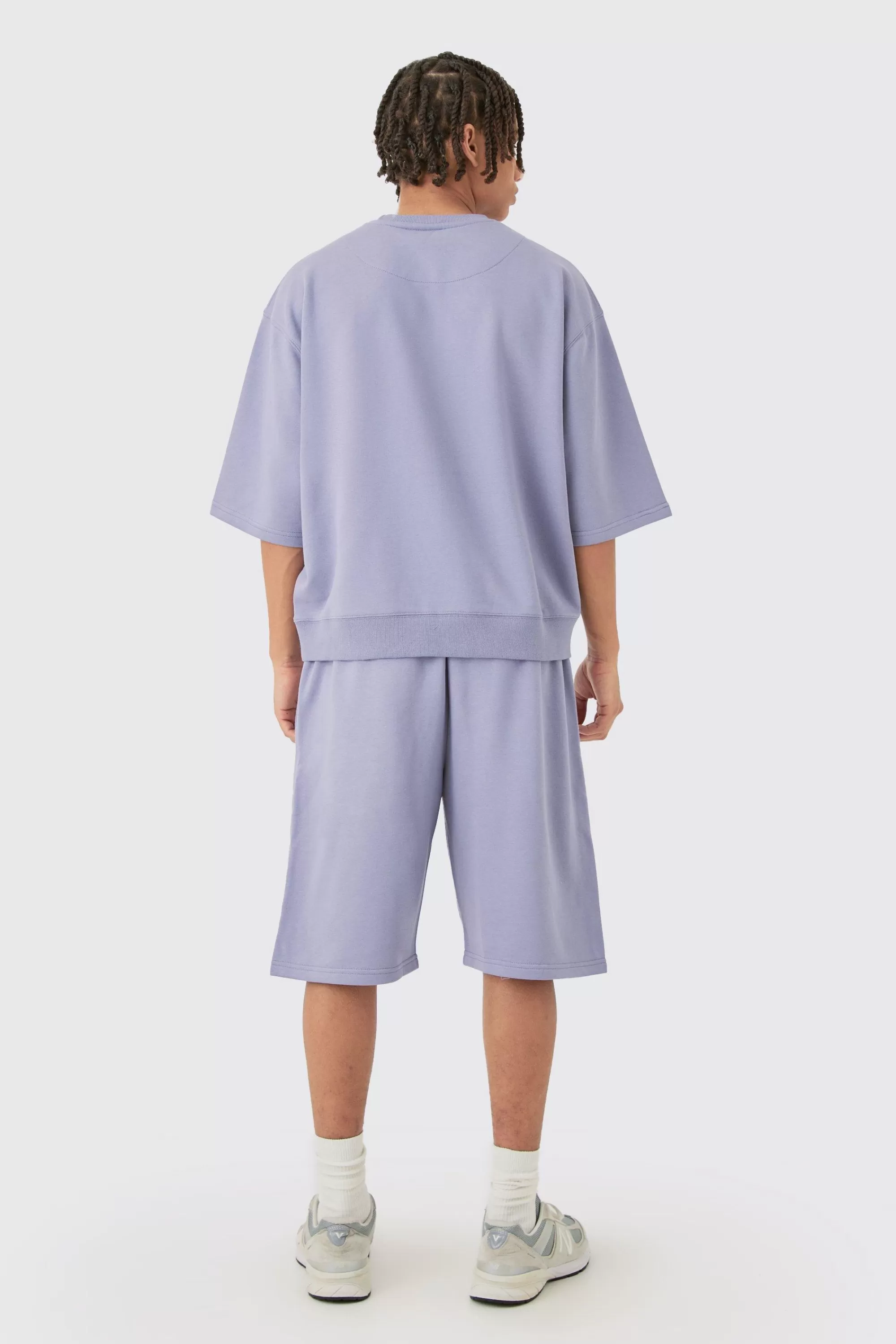 boohooMAN Oversized Boxy Half Sleeve Short Tracksuit | UK