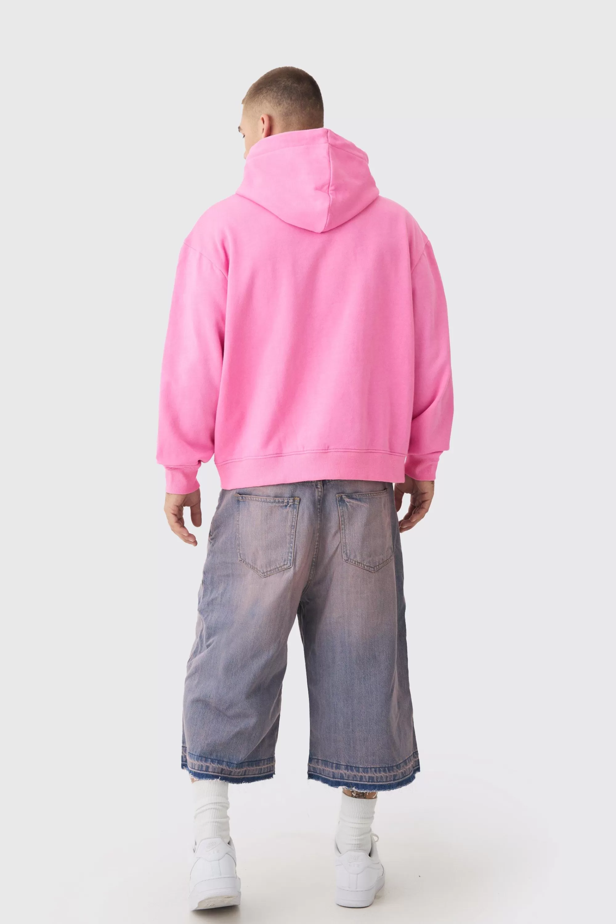 boohooMAN Oversized Boxy Heart Embroidered Hoodie | UK