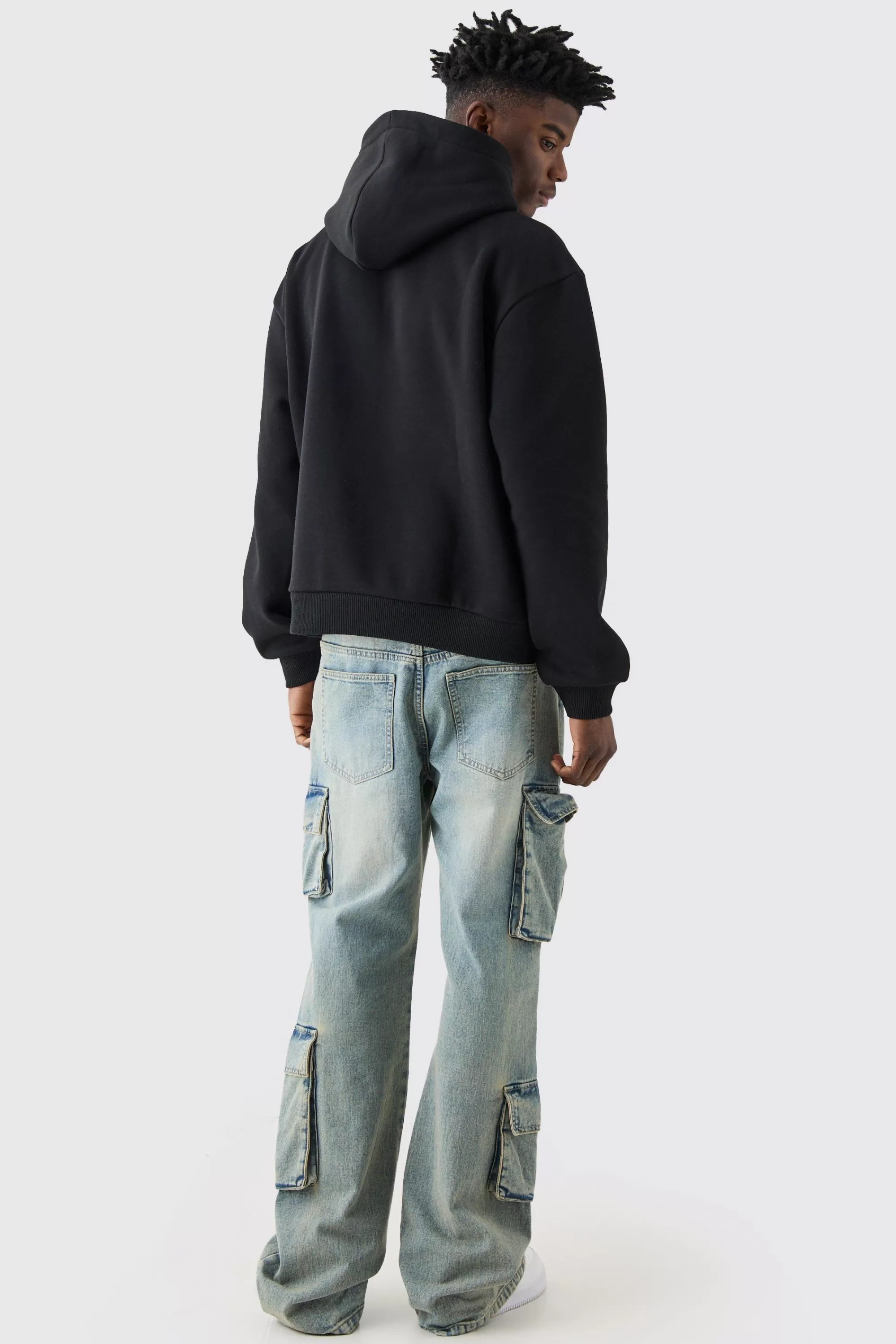boohooMAN Oversized Boxy Homme Star Hoodie | UK