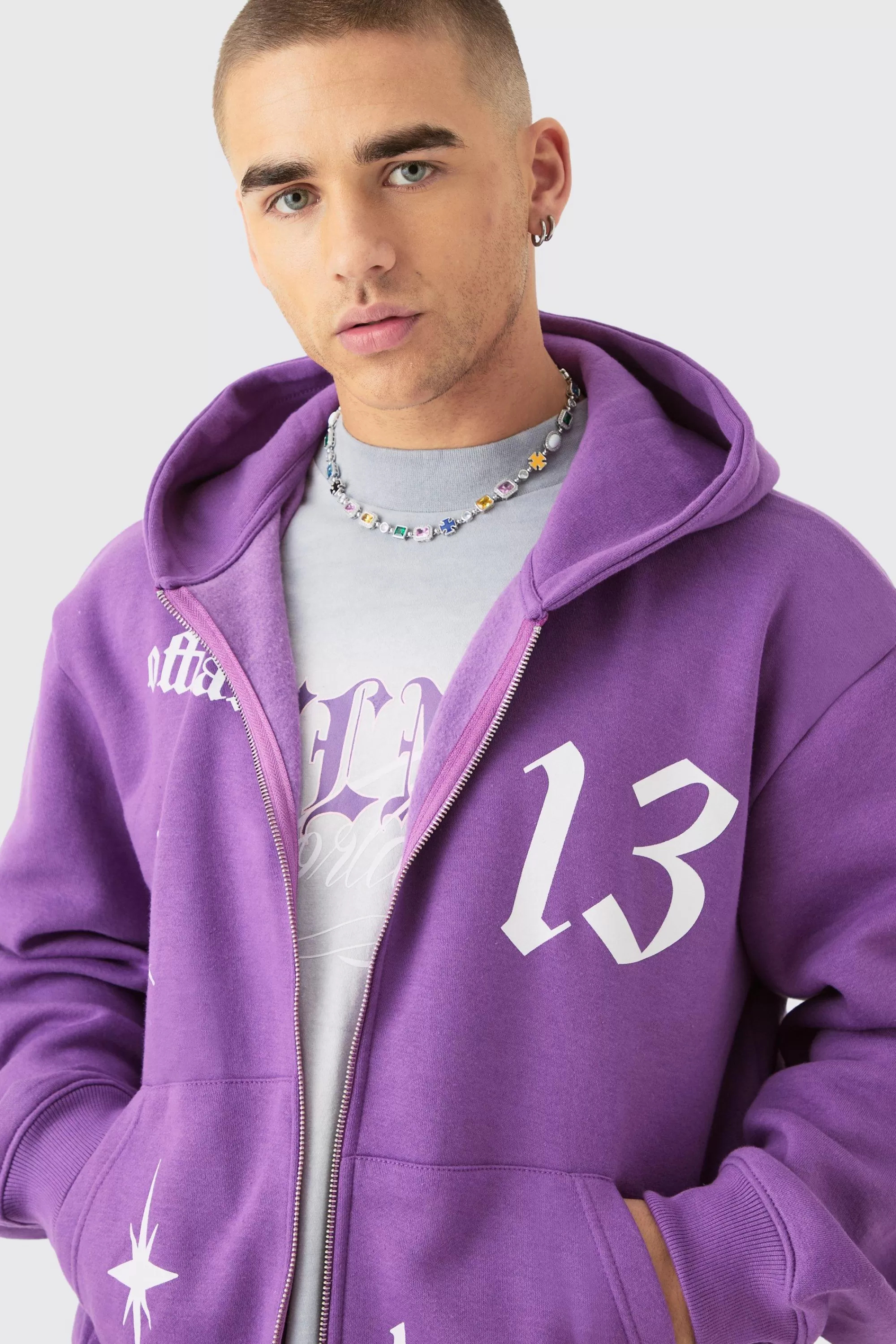 boohooMAN Oversized Boxy Hooded Gusset Short Tracksuit | UK