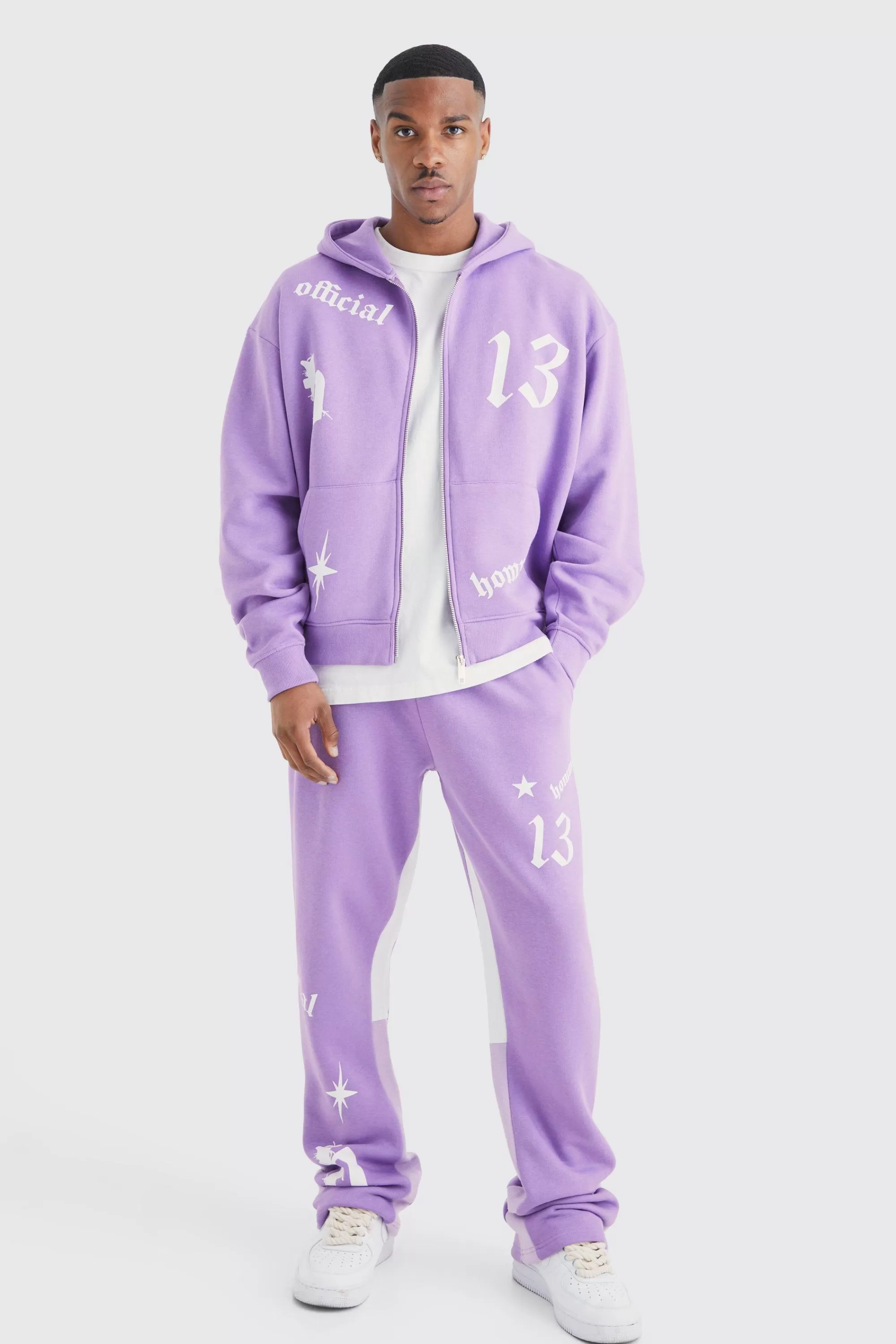 boohooMAN Oversized Boxy Hooded Gusset Tracksuit | UK