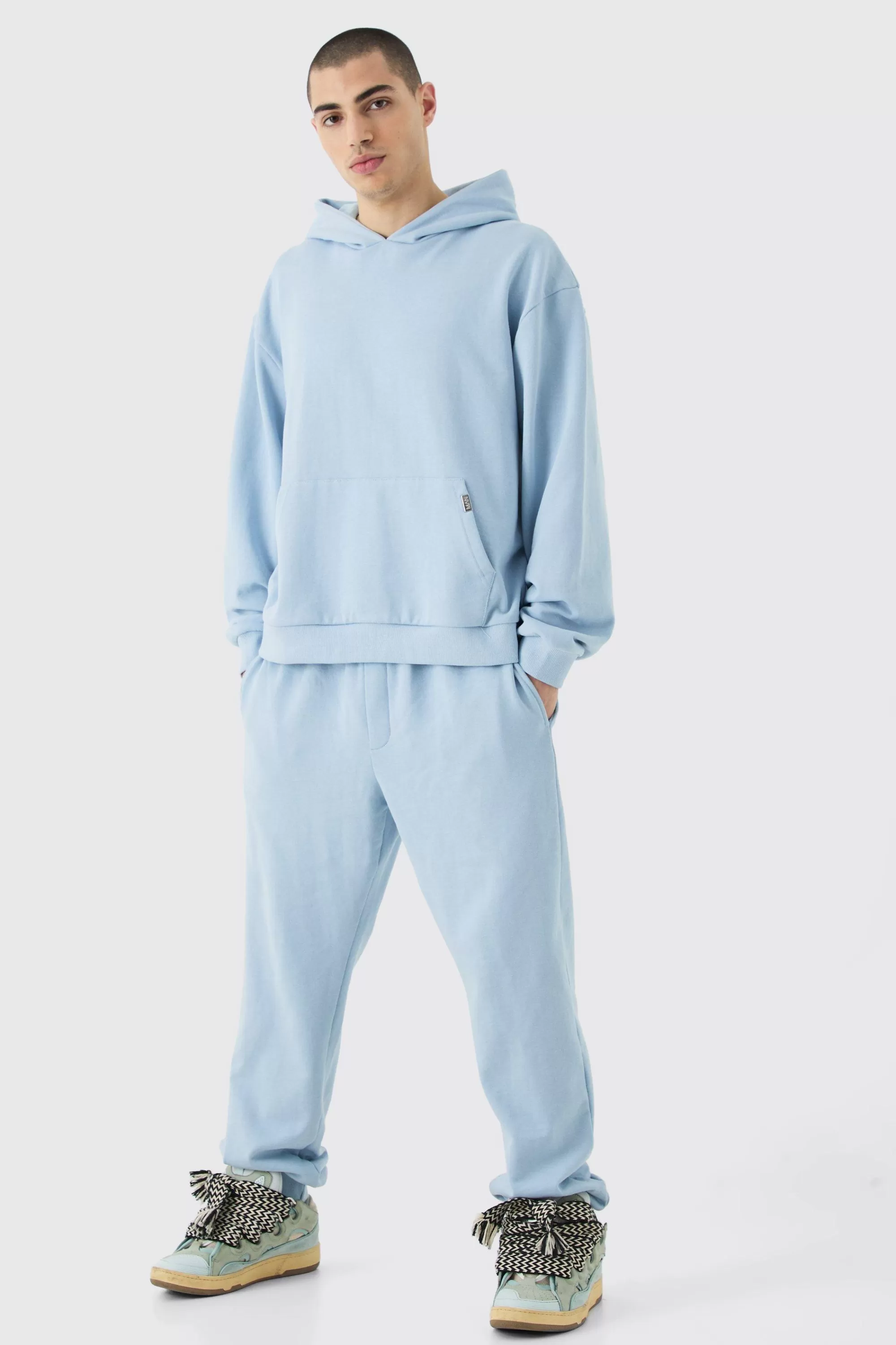 boohooMAN Oversized Boxy Hooded Tracksuit | UK