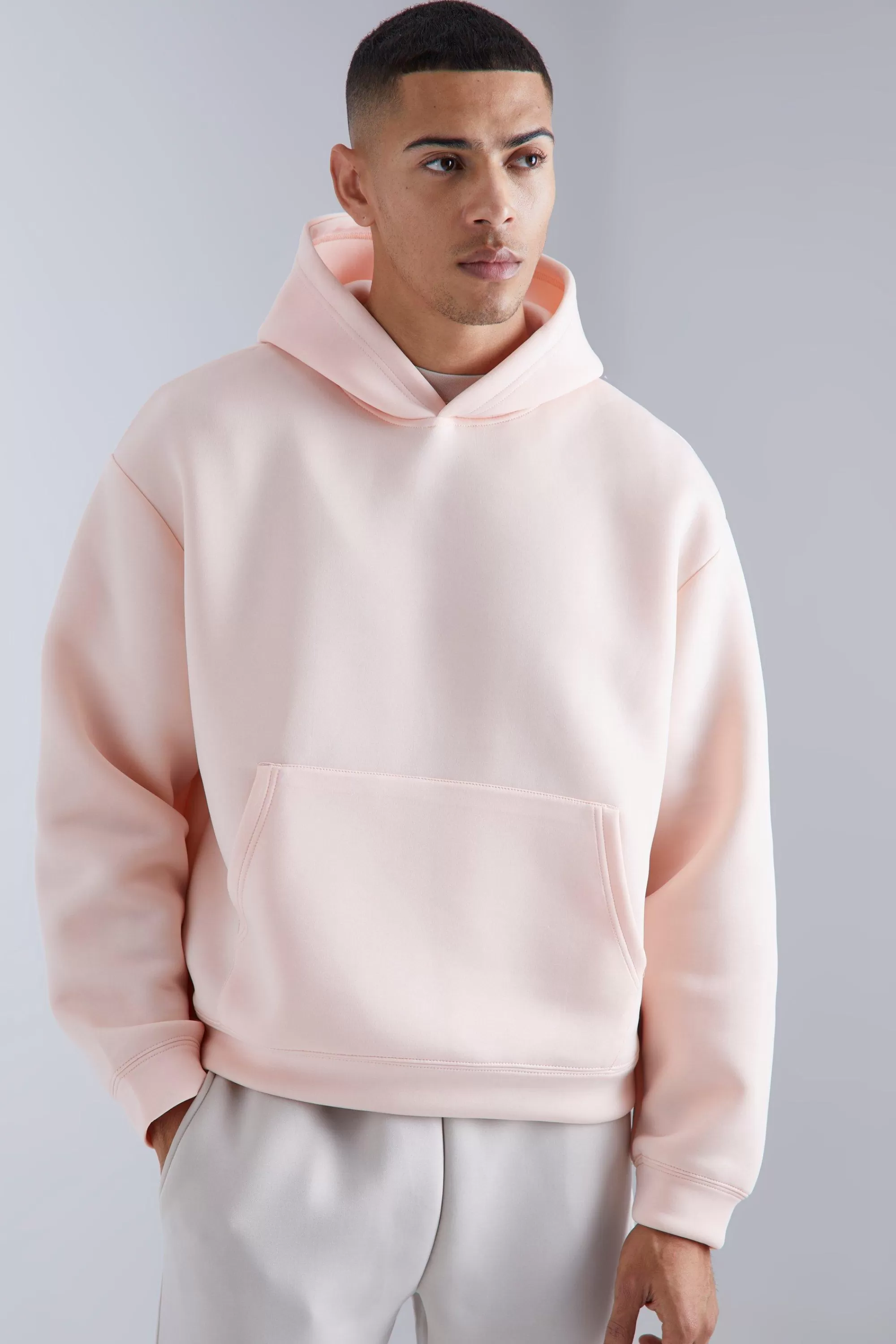 boohooMAN Oversized Boxy Limited Scuba Hoodie | UK