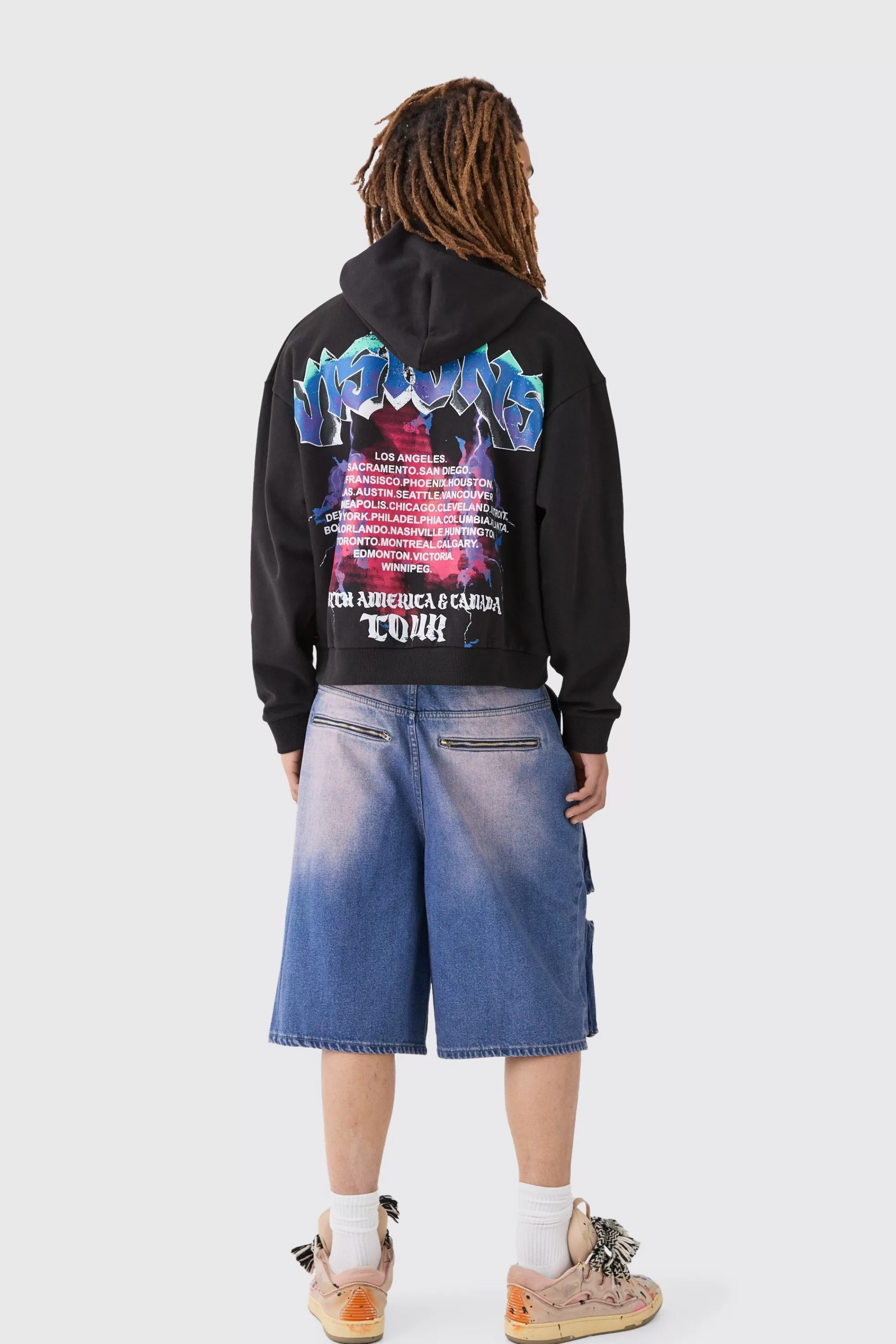 boohooMAN Oversized Boxy Loopback Hoodie | UK