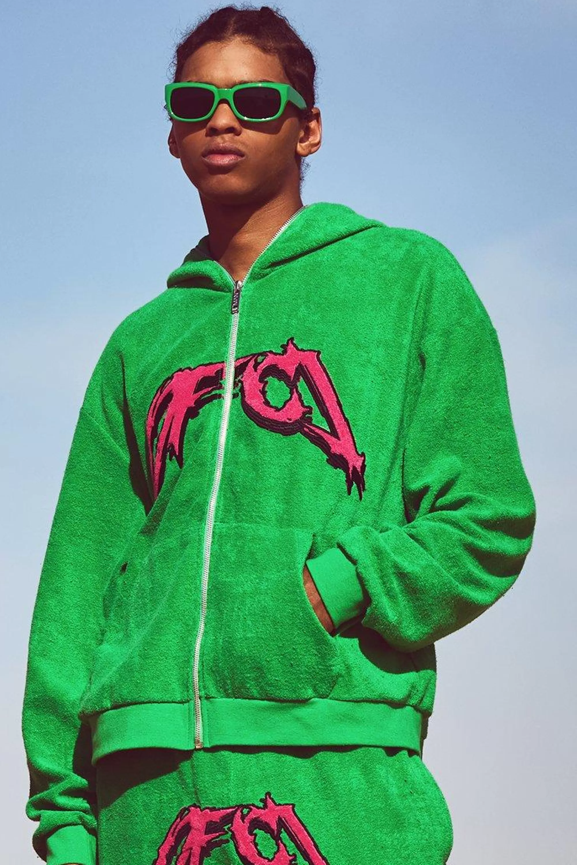 boohooMAN Oversized Boxy Ofcl Towelling Hoodie | UK