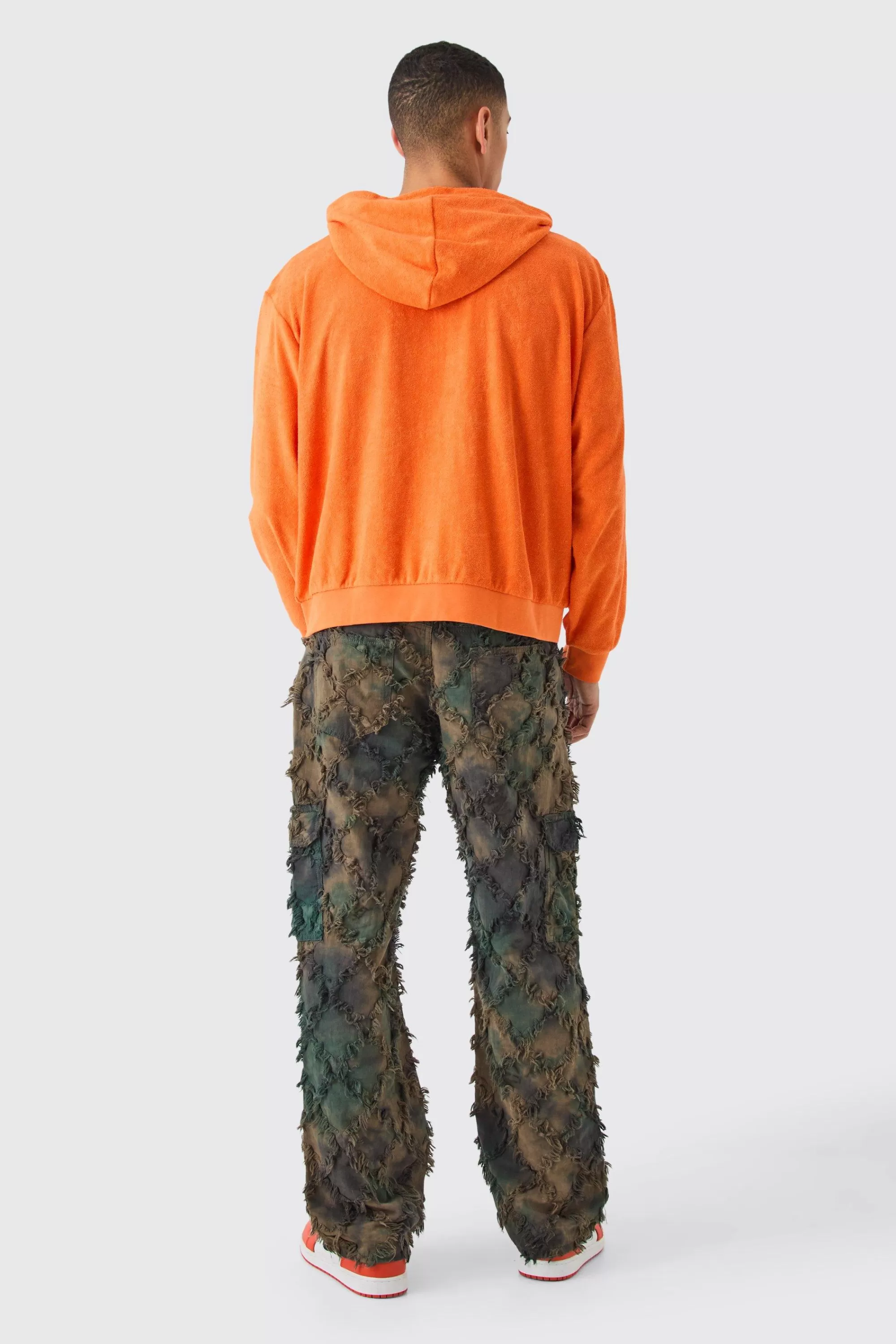 boohooMAN Oversized Boxy Ofcl Towelling Hoodie | UK