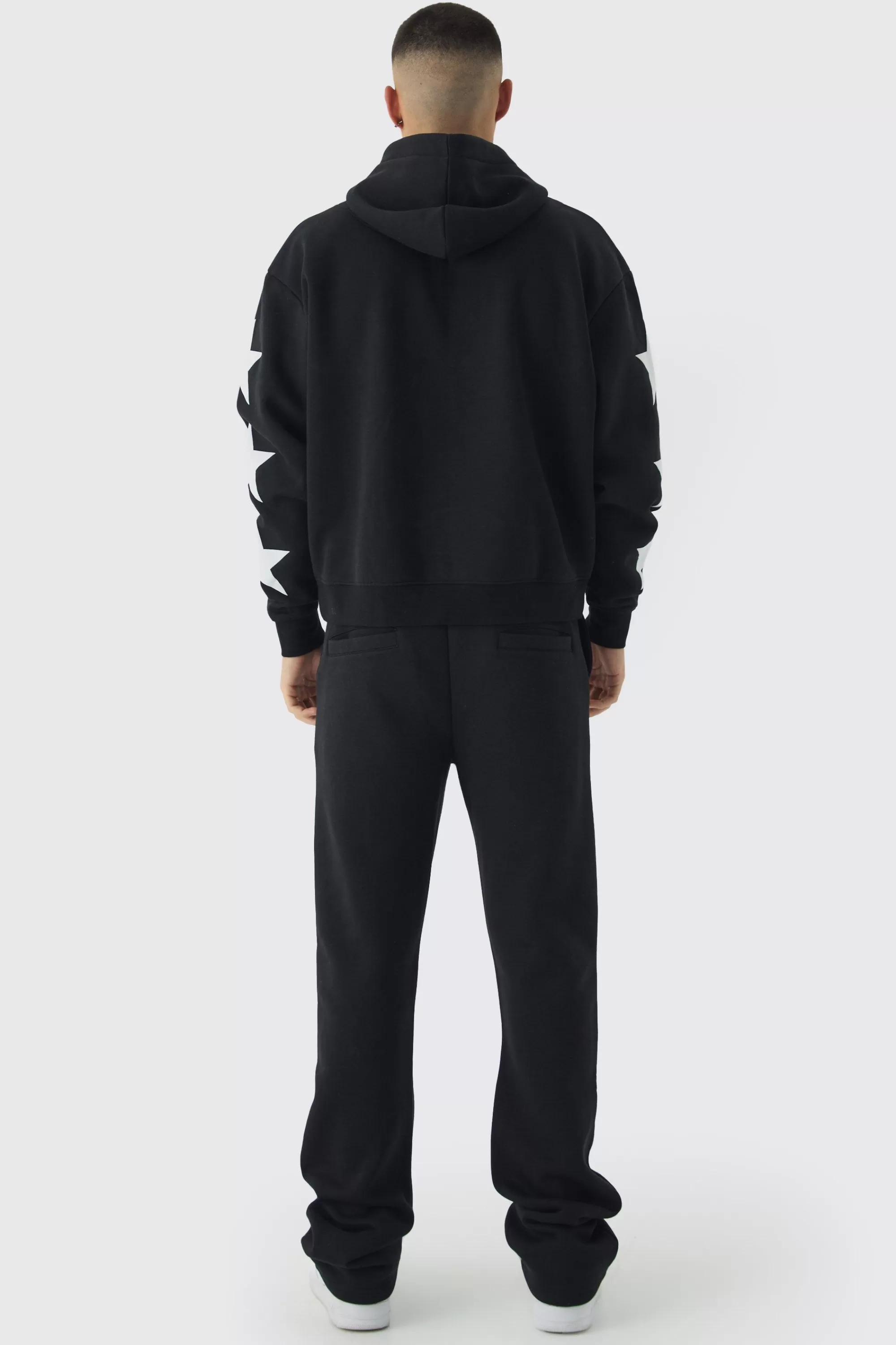 boohooMAN Oversized Boxy Off Season Puff Printed Hoodie | UK