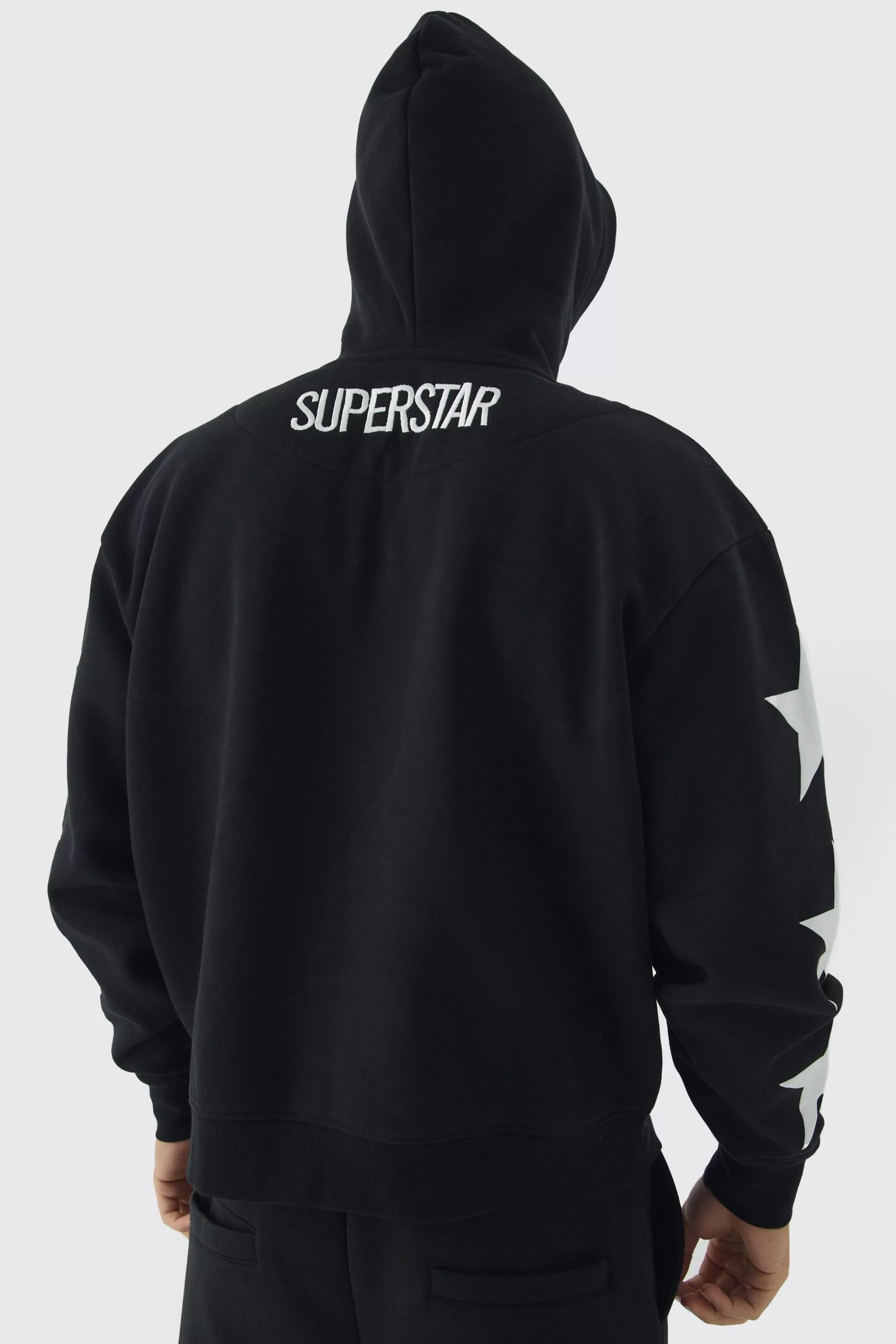 boohooMAN Oversized Boxy Off Season Puff Printed Hoodie | UK